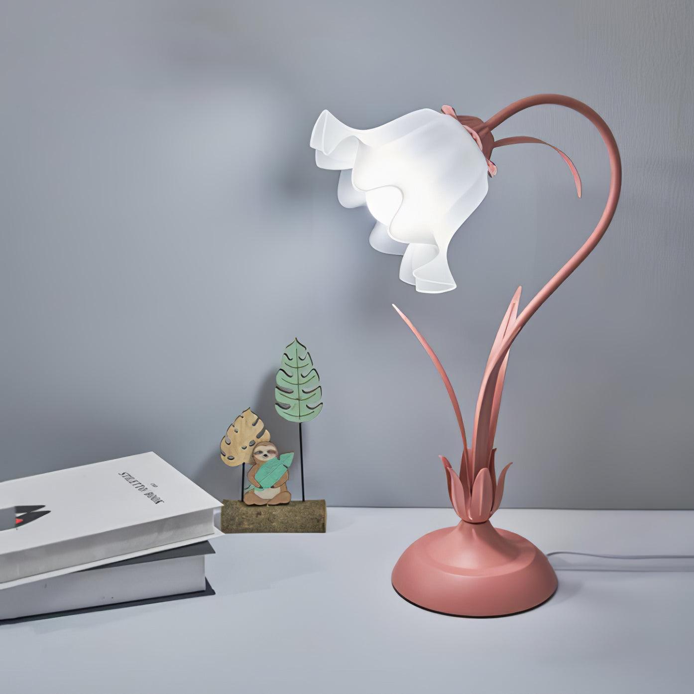 Zorien Acrylic Floral Table Lamp-Neutral Decor