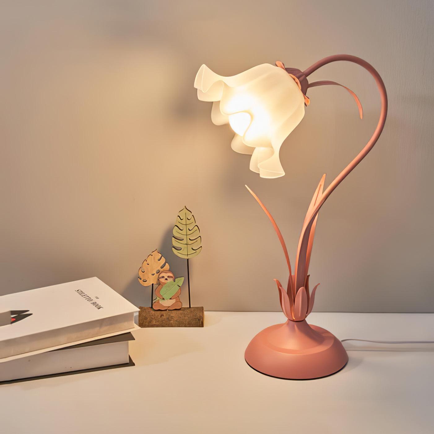 Zorien Acrylic Floral Table Lamp-Neutral Decor