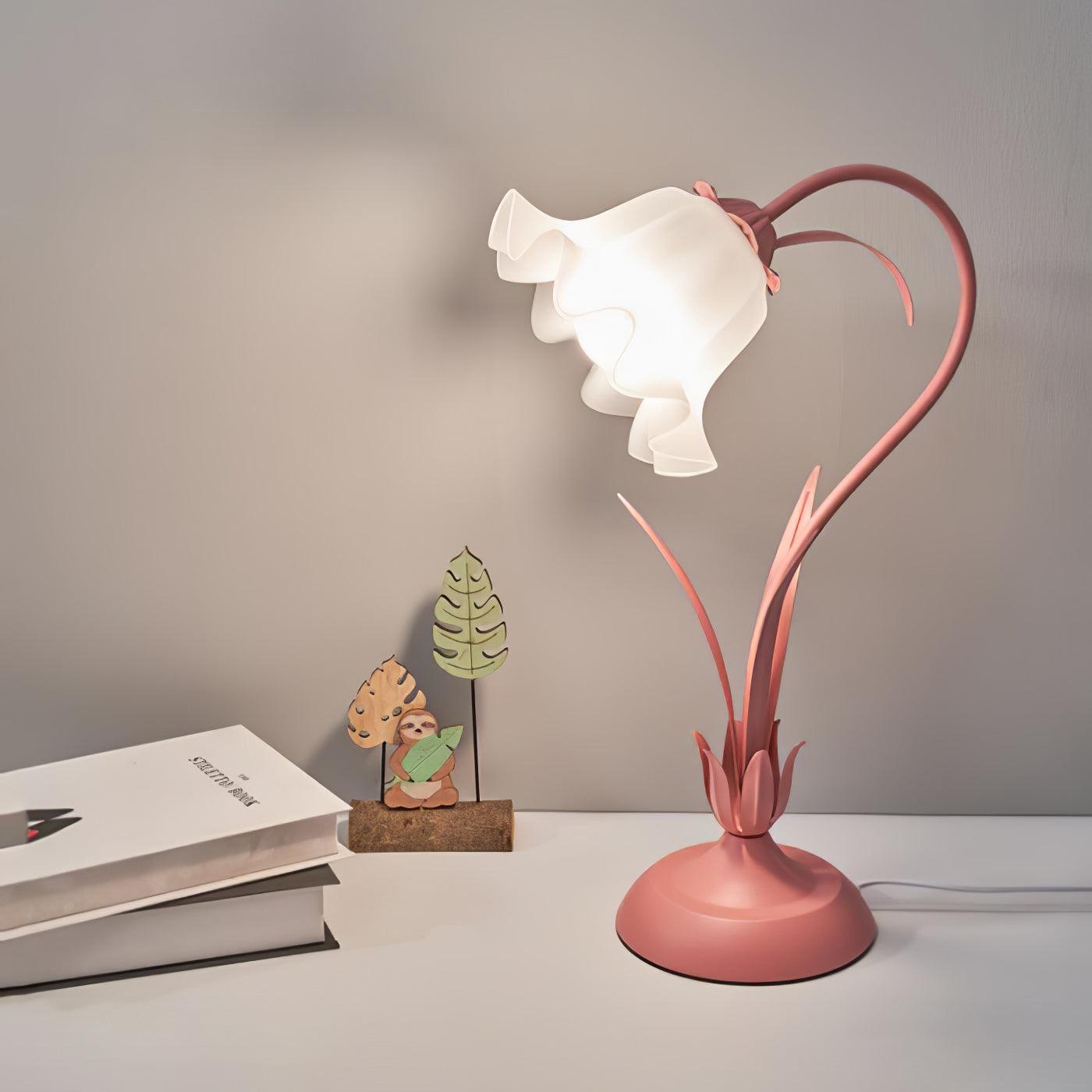 Zorien Acrylic Floral Table Lamp-Neutral Decor