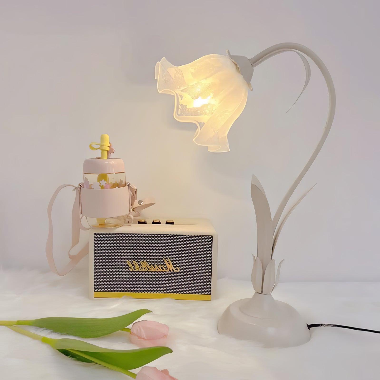 Zorien Acrylic Floral Table Lamp-Neutral Decor