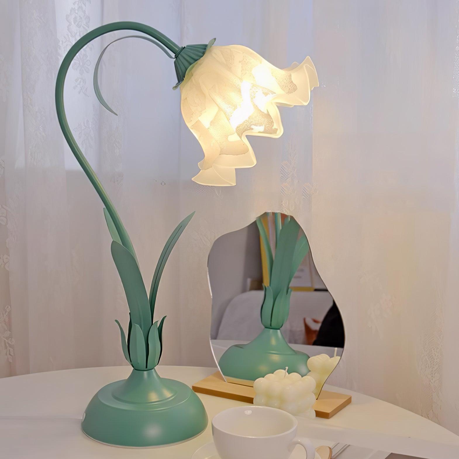 Zorien Acrylic Floral Table Lamp-Neutral Decor