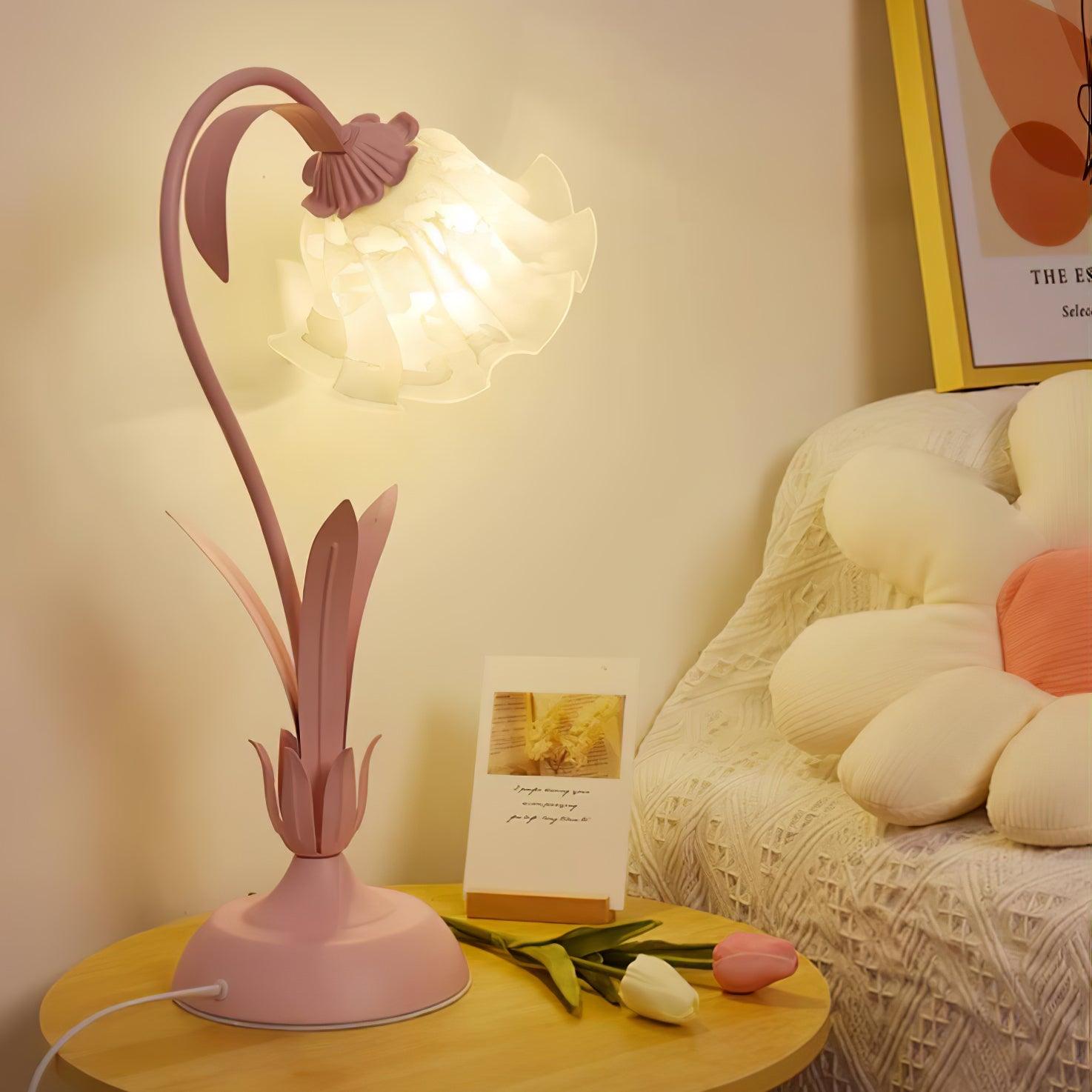 Zorien Acrylic Floral Table Lamp-Neutral Decor