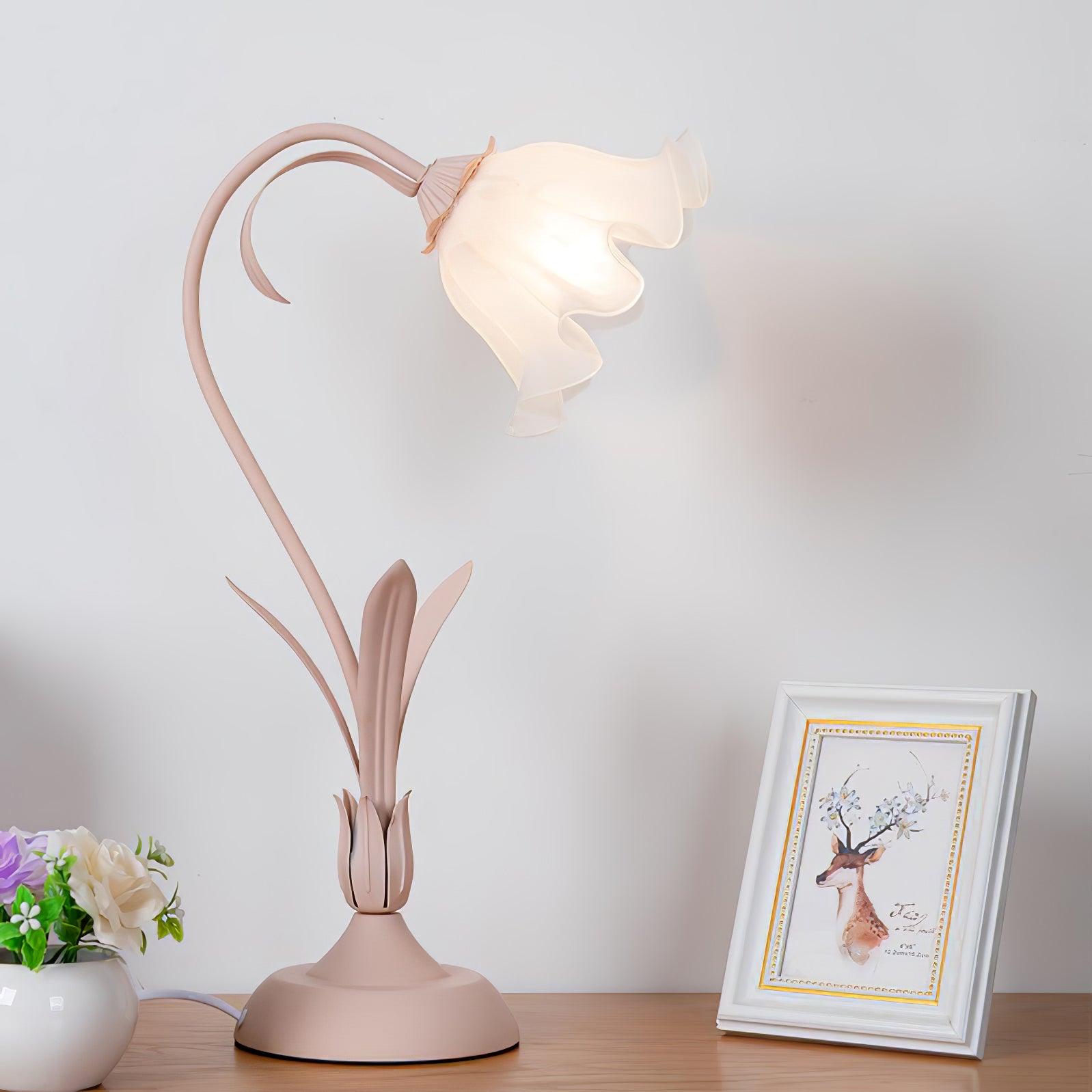 Zorien Acrylic Floral Table Lamp-Neutral Decor
