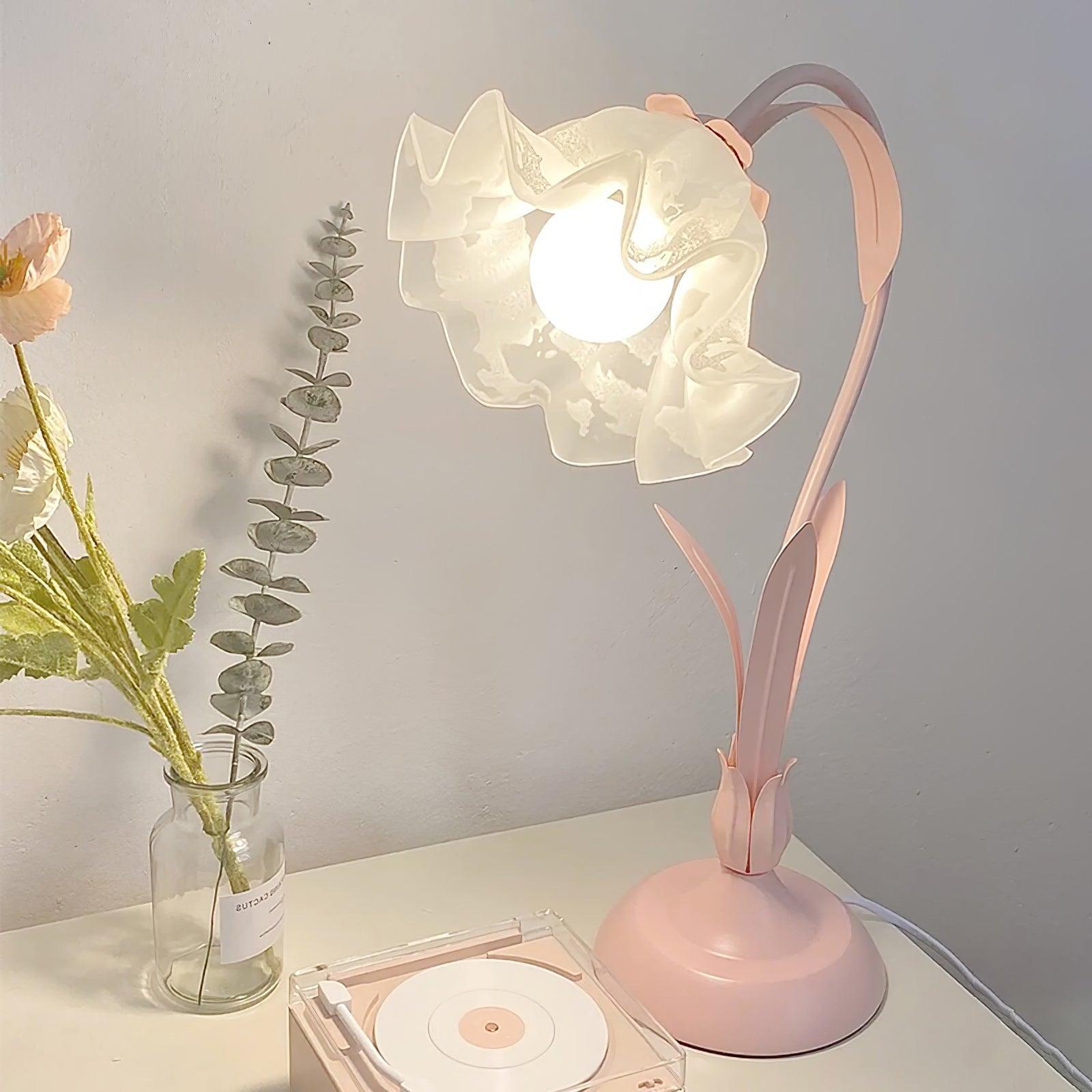 Zorien Acrylic Floral Table Lamp-Neutral Decor