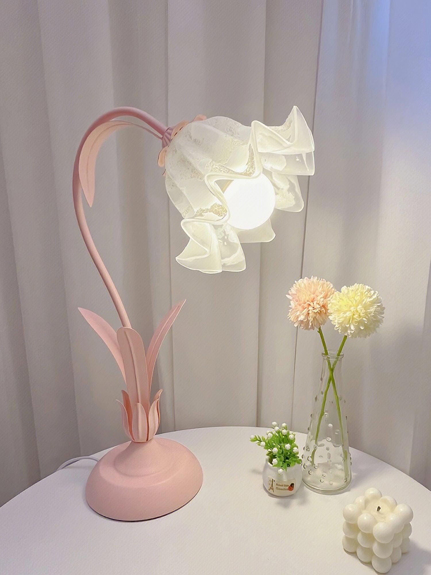 Zorien Acrylic Floral Table Lamp-Neutral Decor