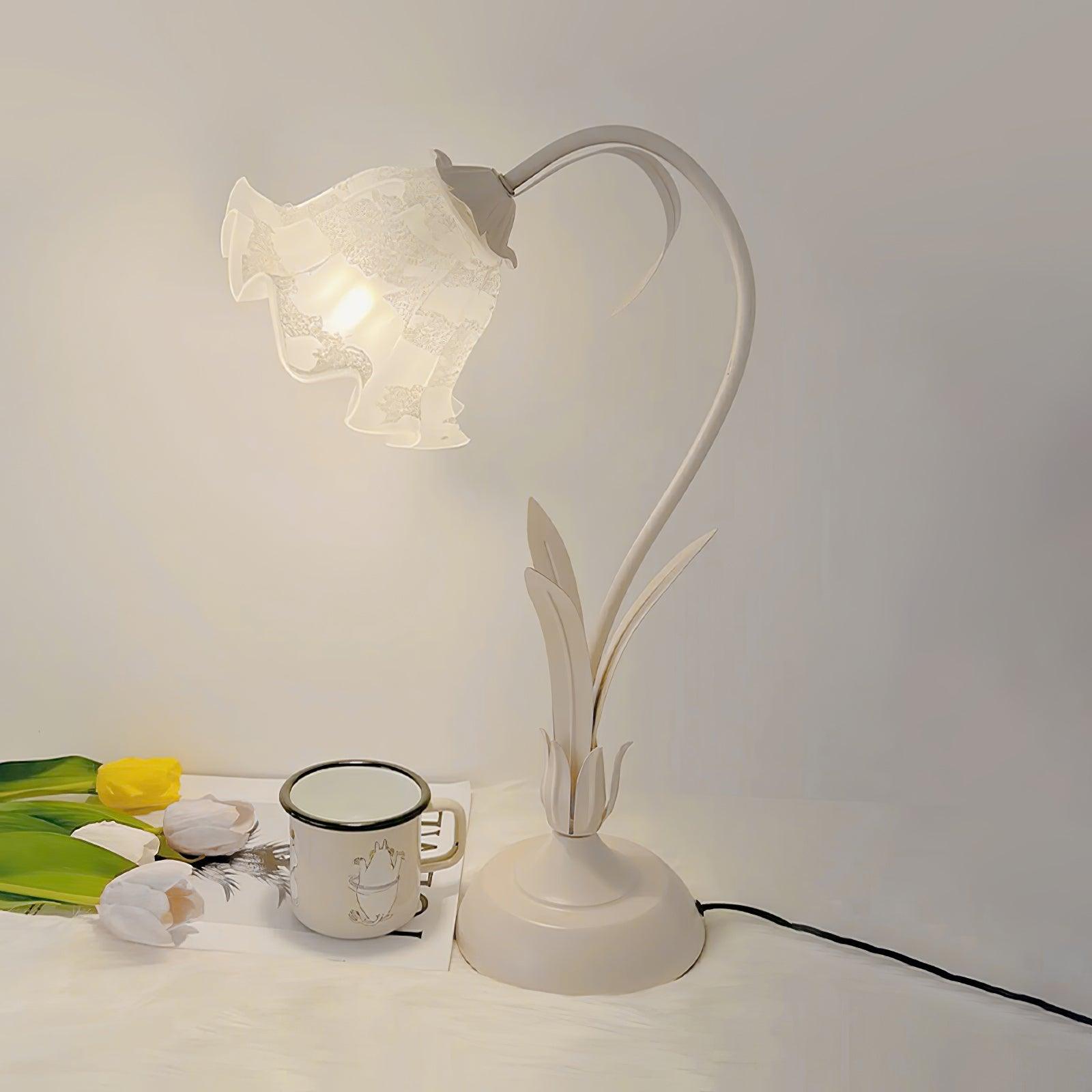 Zorien Acrylic Floral Table Lamp-Neutral Decor