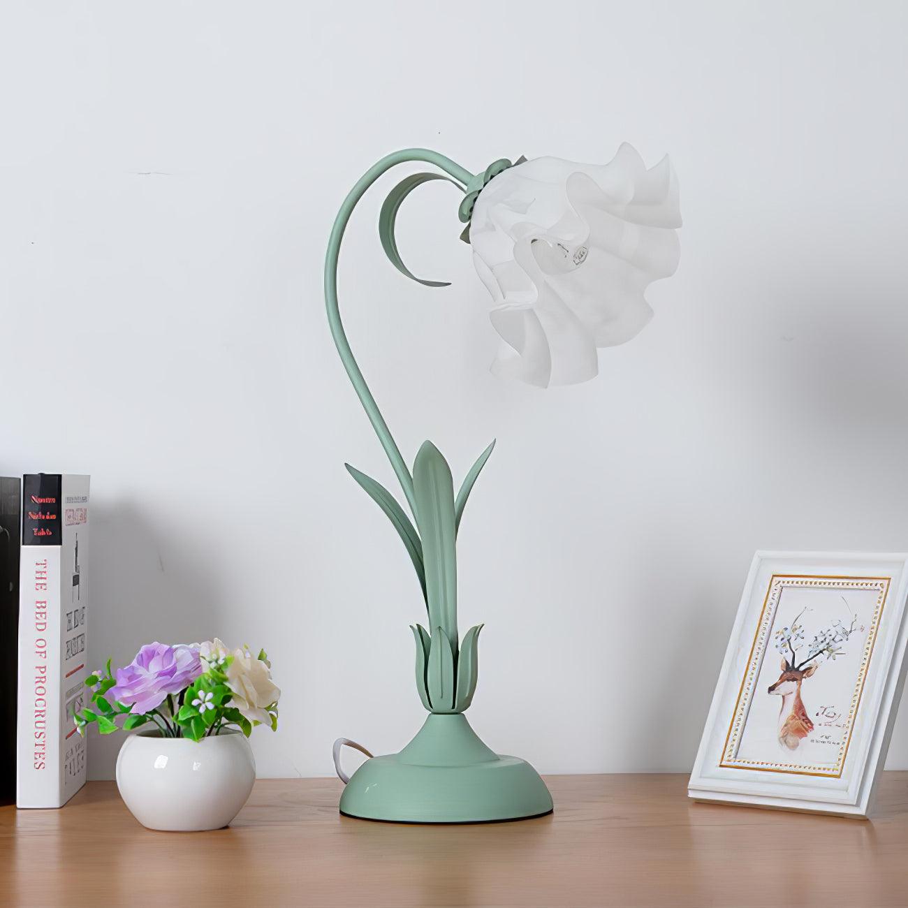 Zorien Acrylic Floral Table Lamp-Neutral Decor
