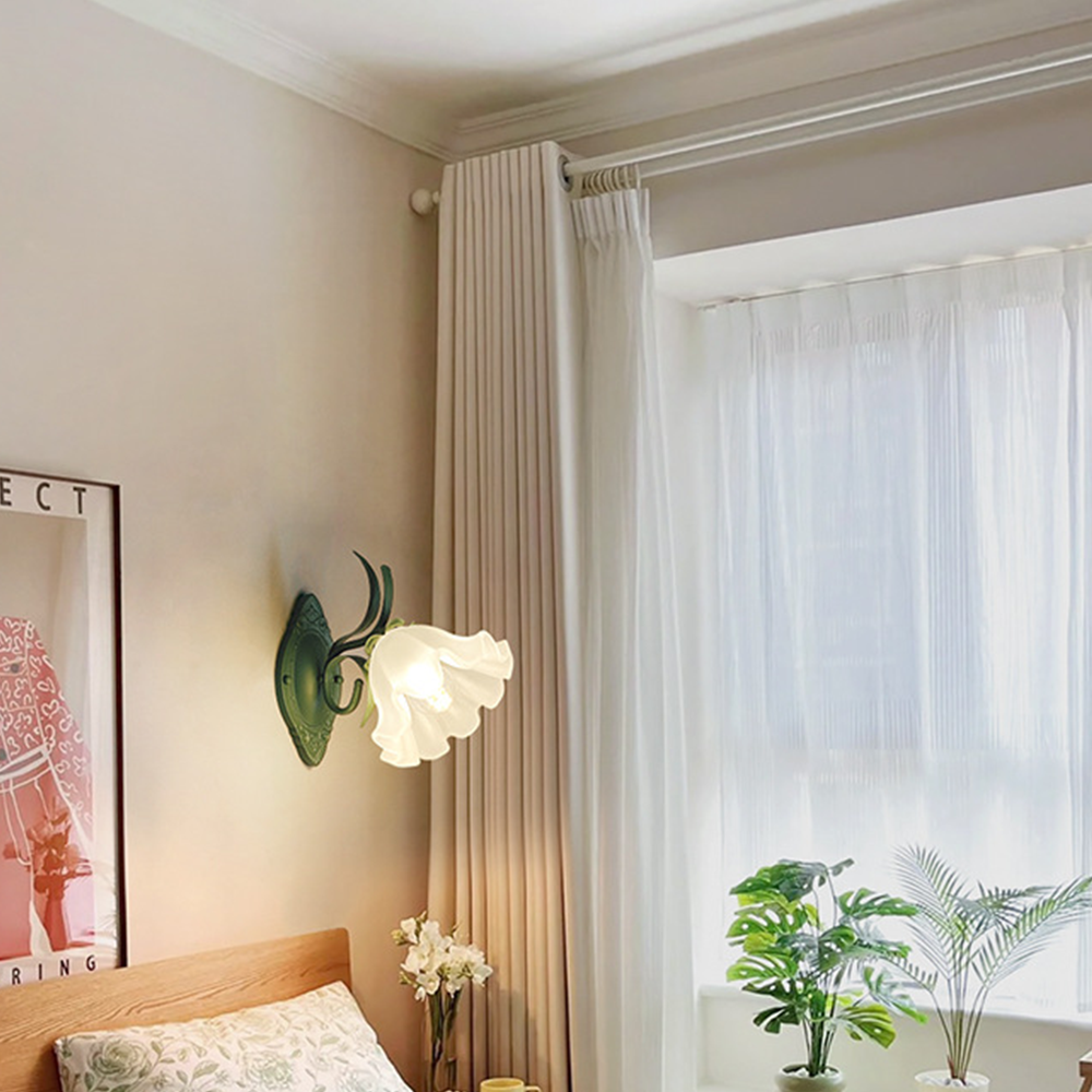 Arisha Flower Metal Glass Indoor Wall Lamp Bedroom Living Room - Neutral Decor