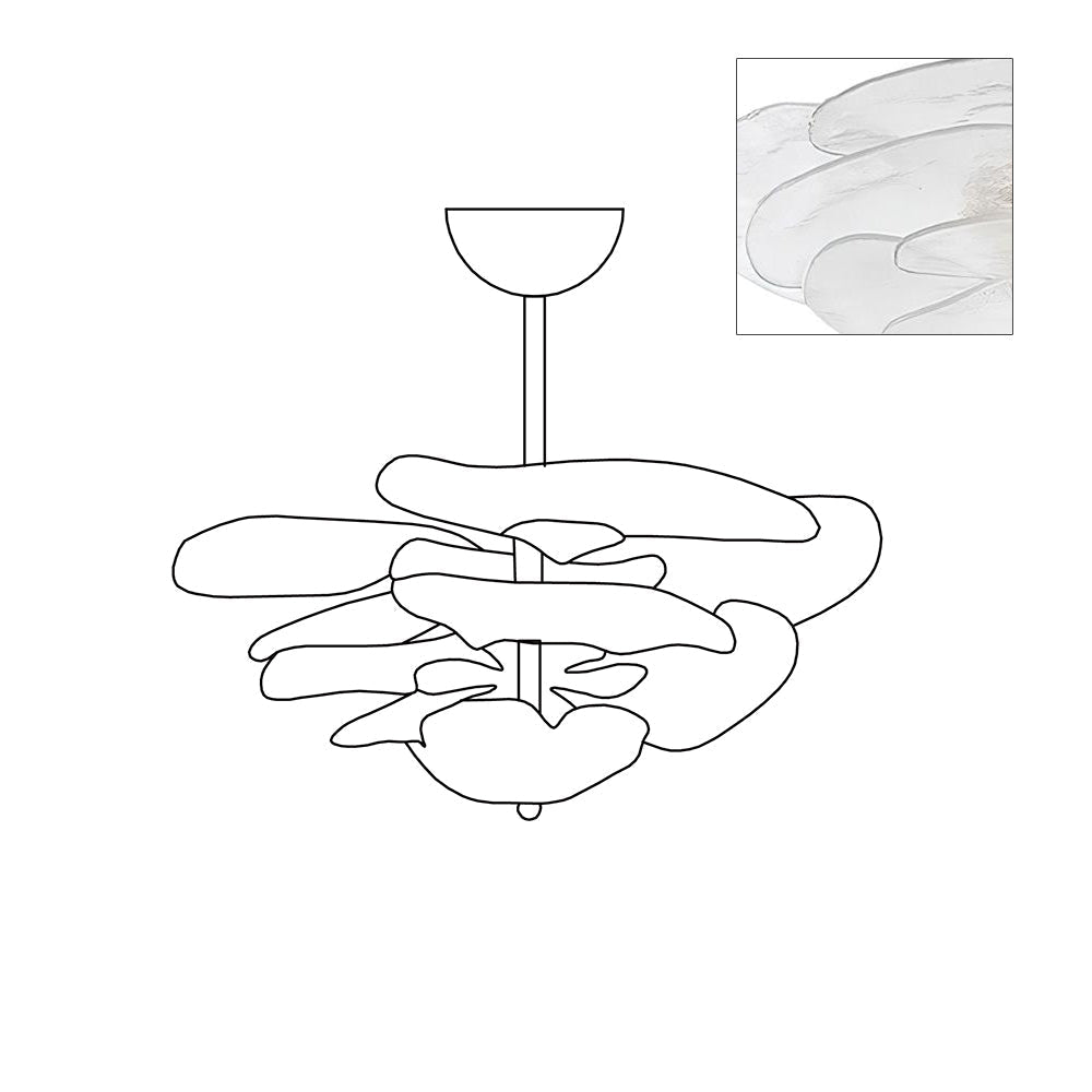 Crivs Chandelier Gold Murano Glass Petal Luxury-Neutral Decor