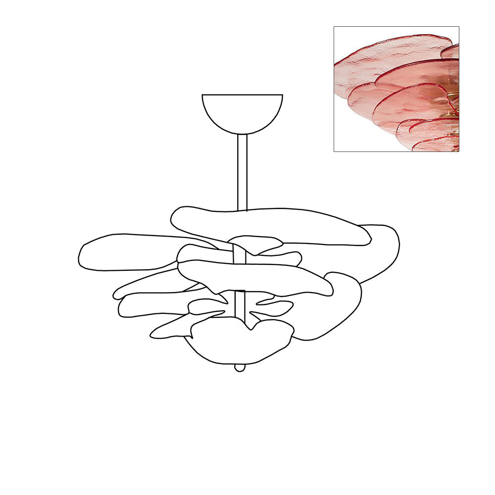 Crivs Chandelier Gold Murano Glass Petal Luxury-Neutral Decor