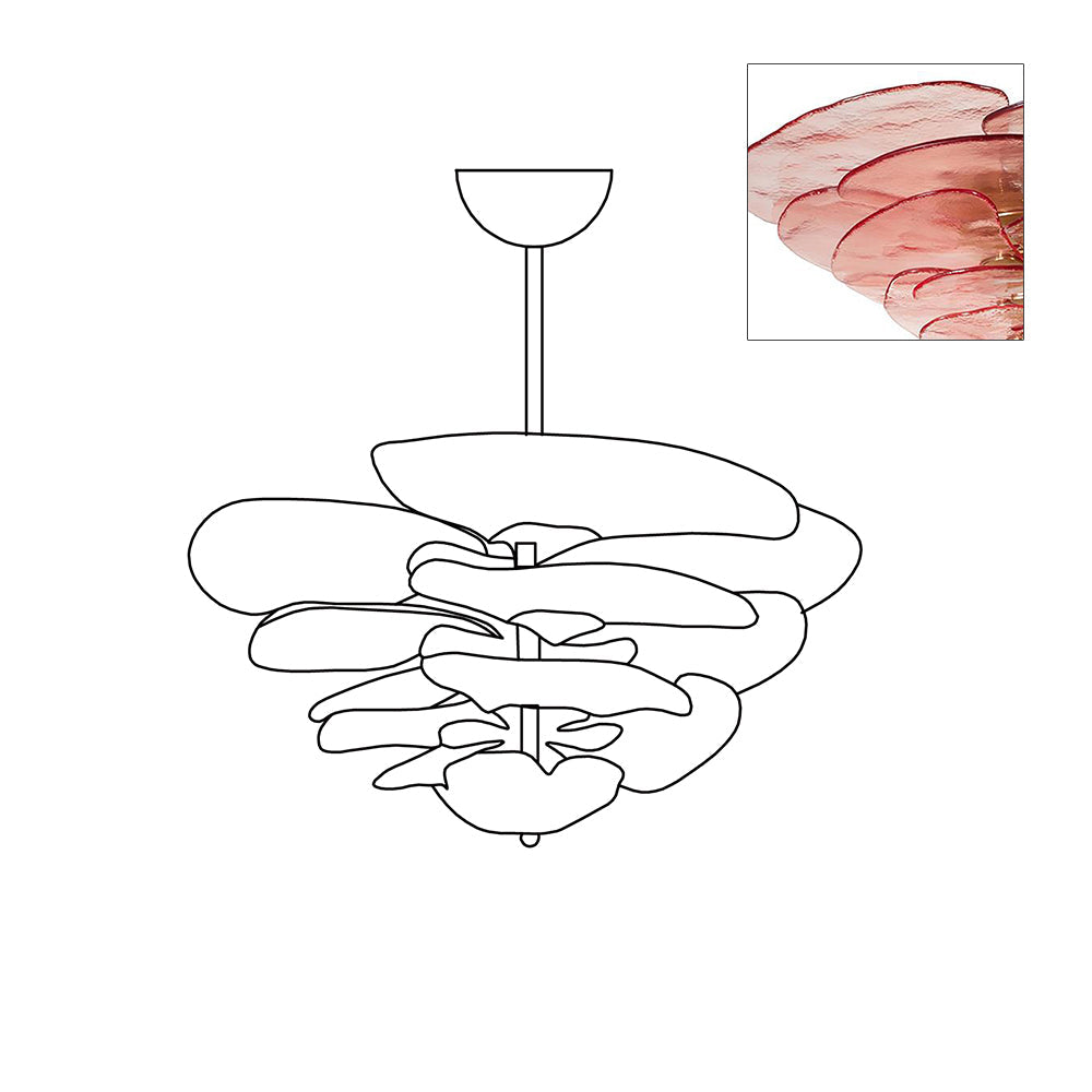 Crivs Chandelier Gold Murano Glass Petal Luxury-Neutral Decor