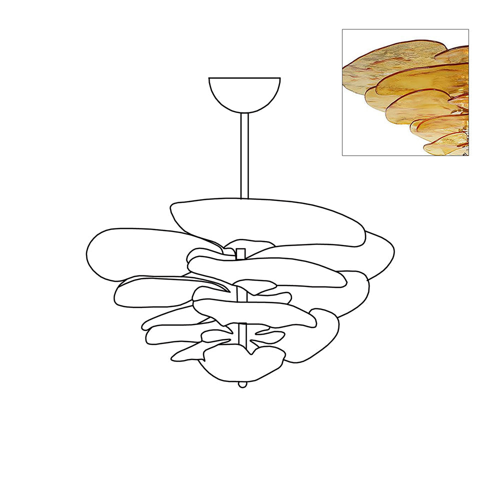 Crivs Chandelier Gold Murano Glass Petal Luxury-Neutral Decor