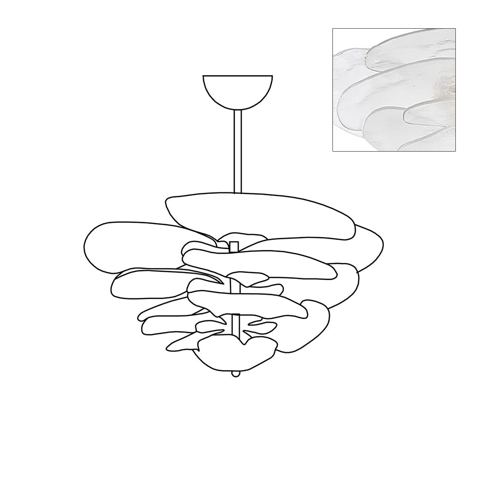 Crivs Chandelier Gold Murano Glass Petal Luxury-Neutral Decor