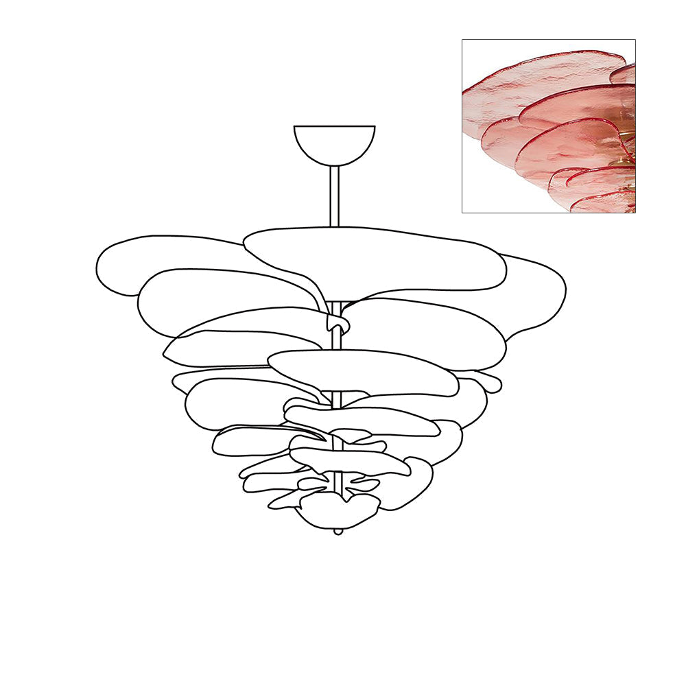 Crivs Chandelier Gold Murano Glass Petal Luxury-Neutral Decor