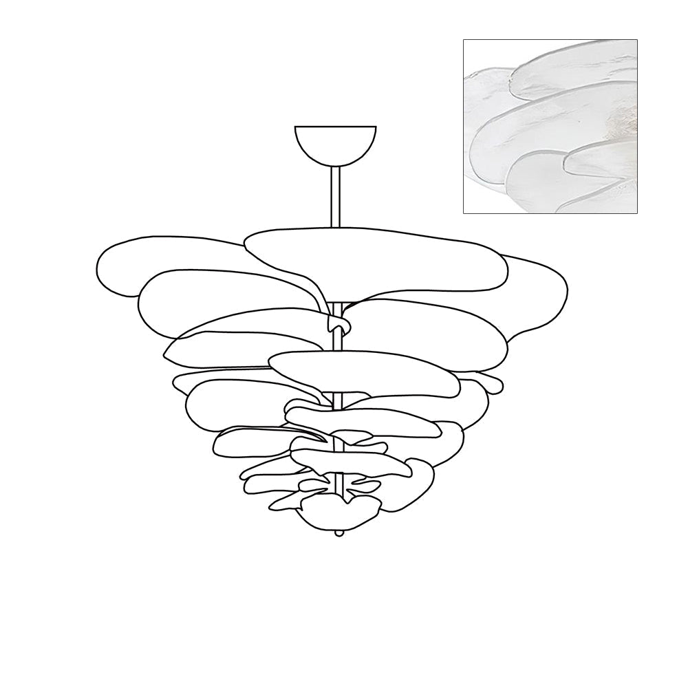 Crivs Chandelier Gold Murano Glass Petal Luxury-Neutral Decor
