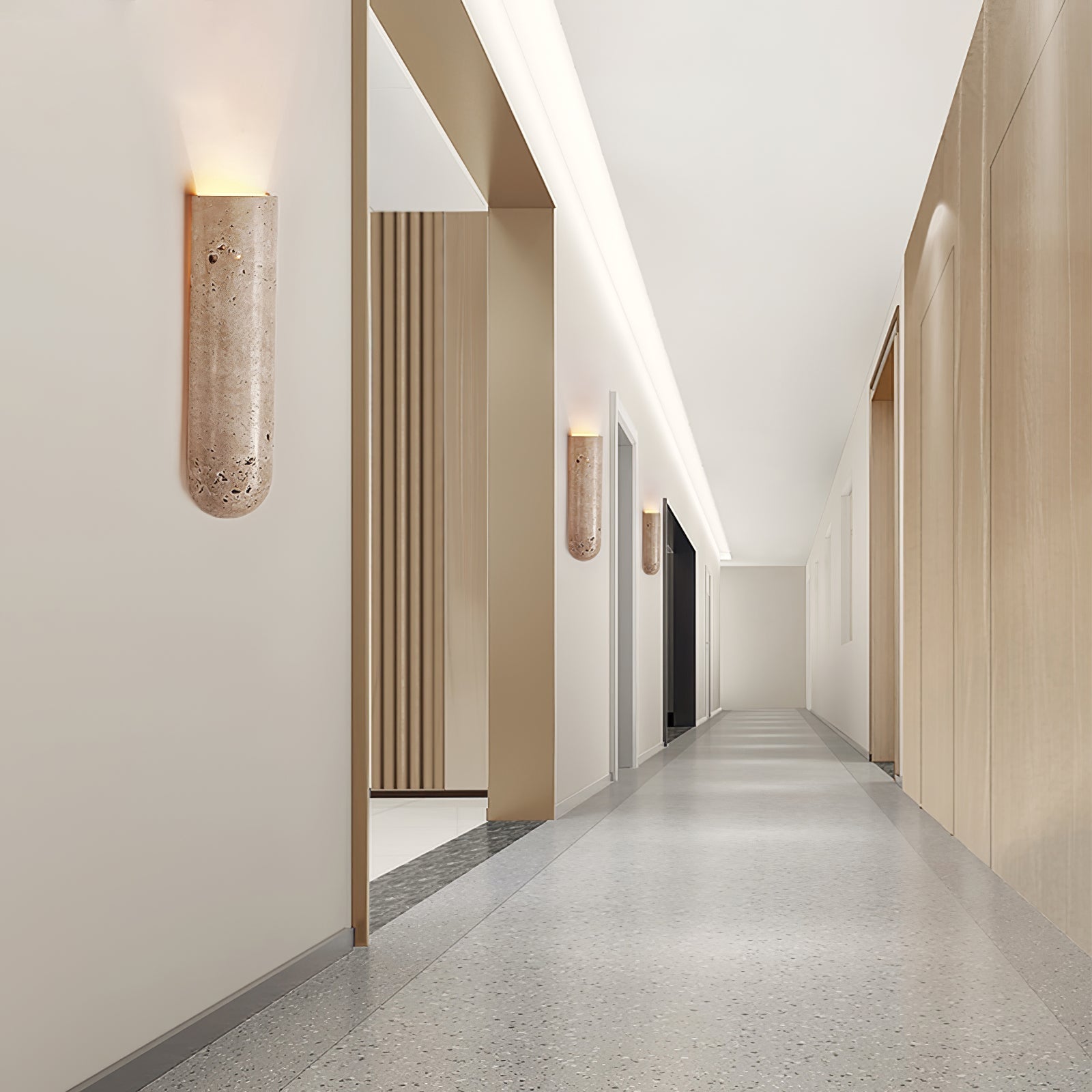 Olvenan Travertine Wall Light-Neutral Decor