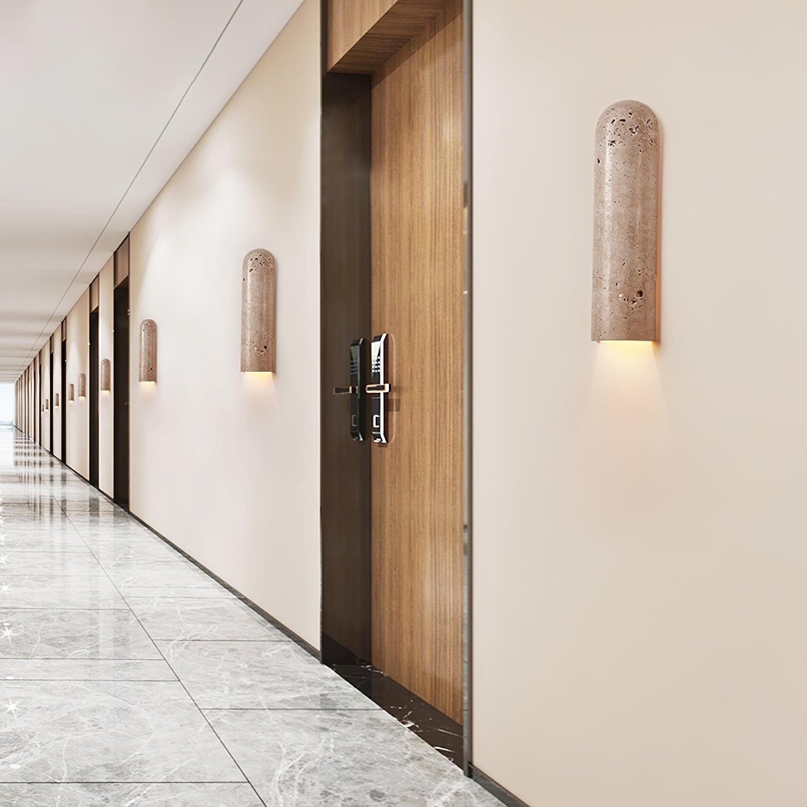 Olvenan Travertine Wall Light-Neutral Decor