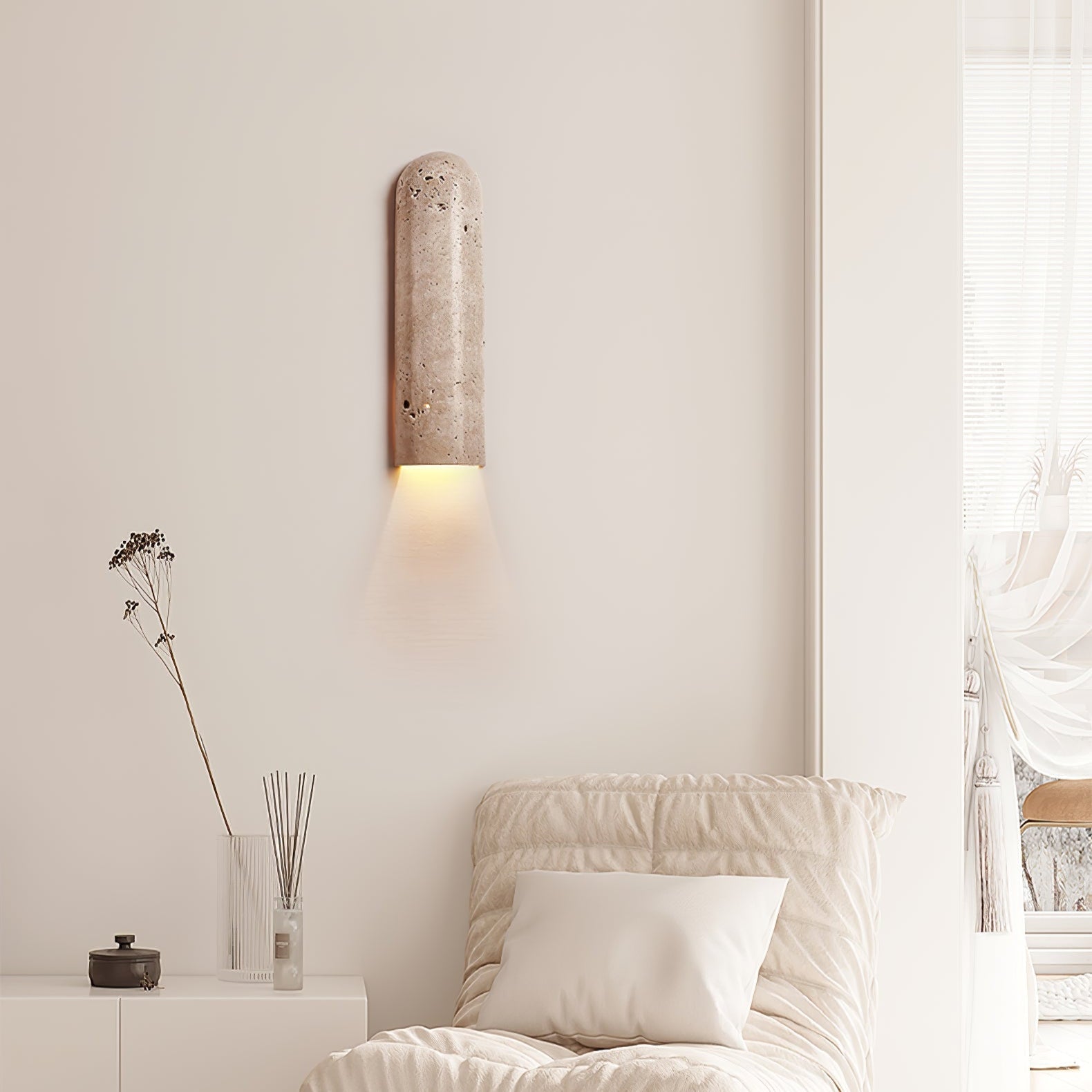 Olvenan Travertine Wall Light-Neutral Decor