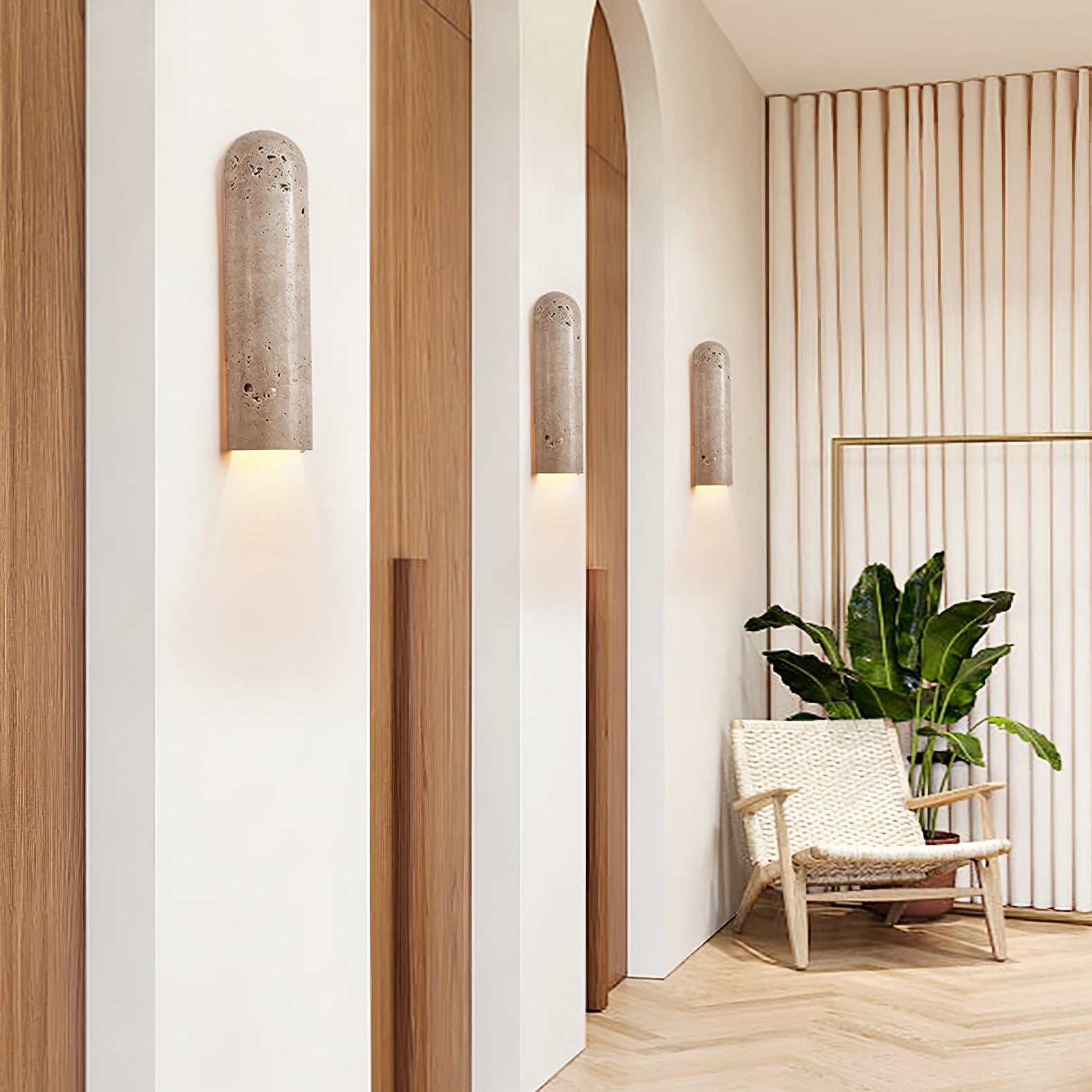 Olvenan Travertine Wall Light-Neutral Decor