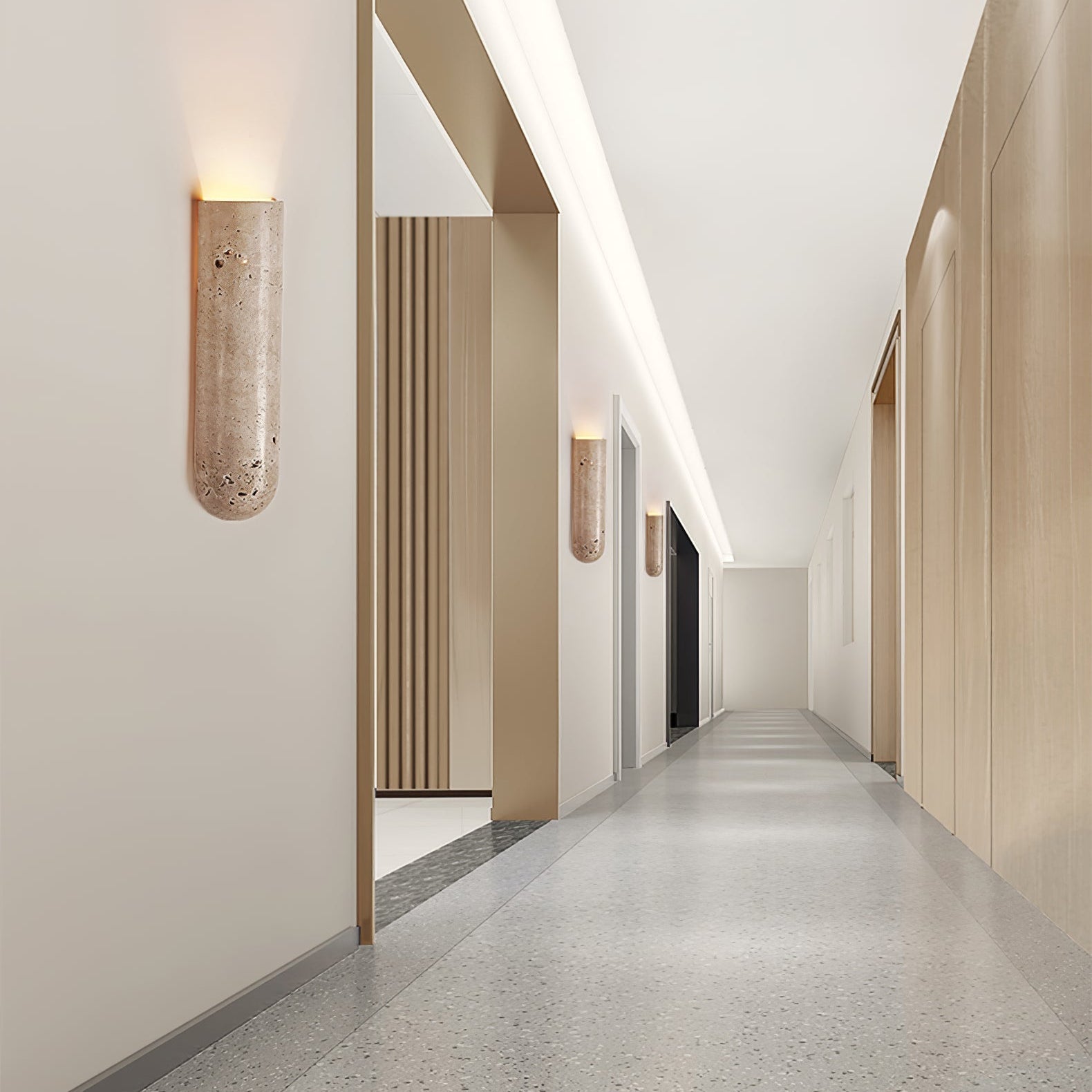 Olvenan Travertine Wall Light-Neutral Decor
