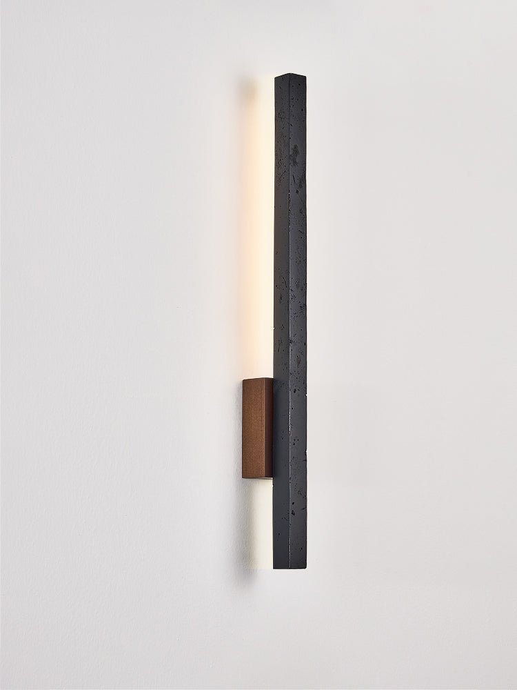 Juna Slim Black Travertine Wall Lamp-Neutral Decor