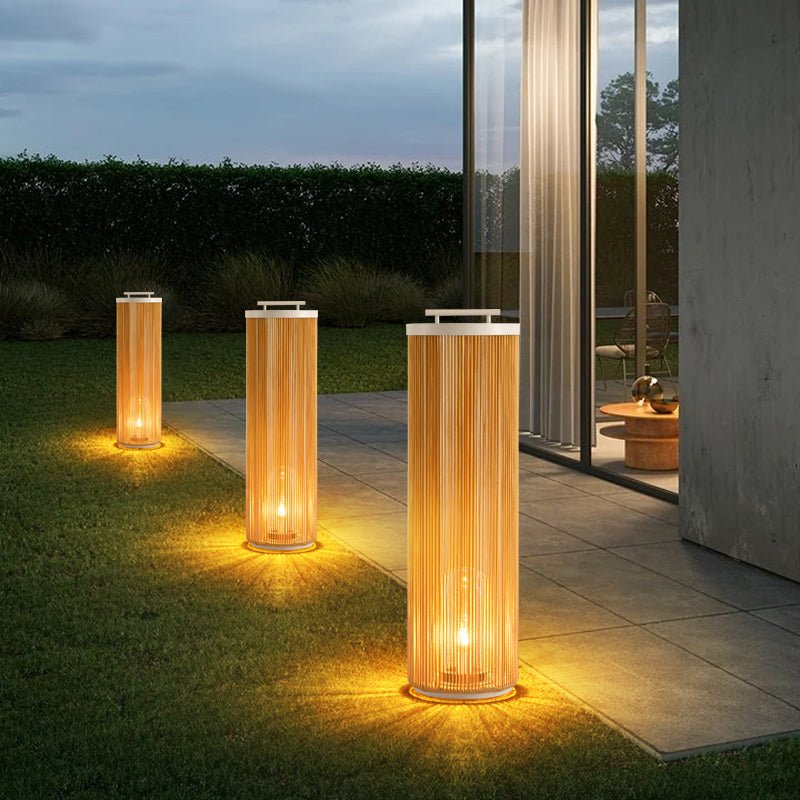Linden Column Solar Outdoor Lamp-Neutral Decor