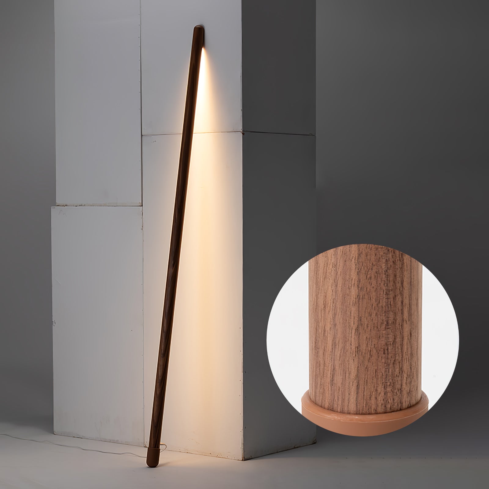 Echo Linear Modern Wood Floor Lamp-Neutral Decor