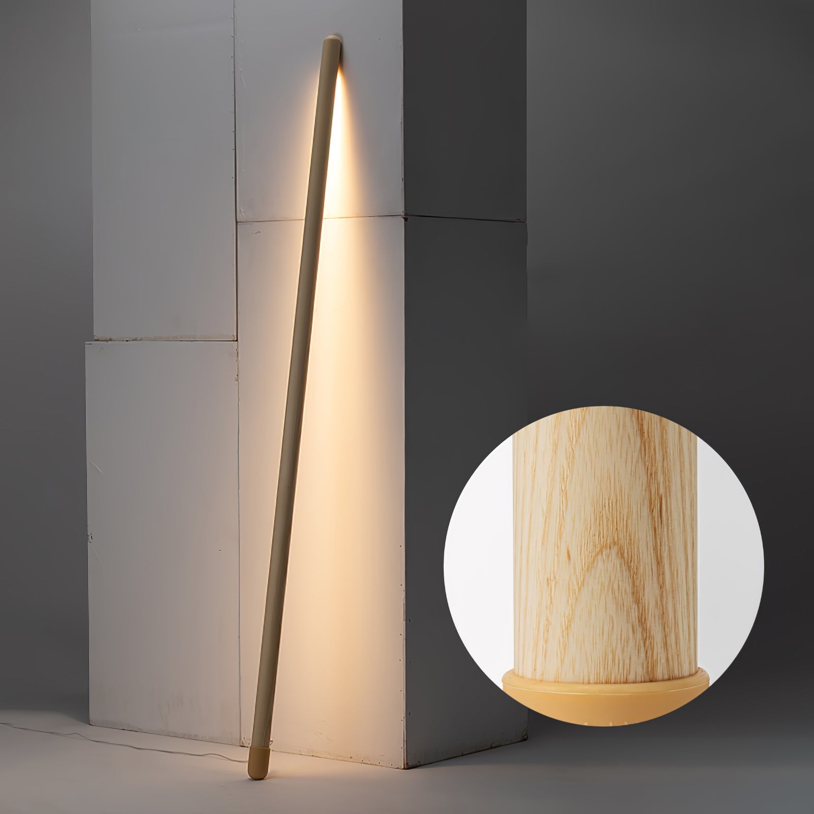 Echo Linear Modern Wood Floor Lamp-Neutral Decor