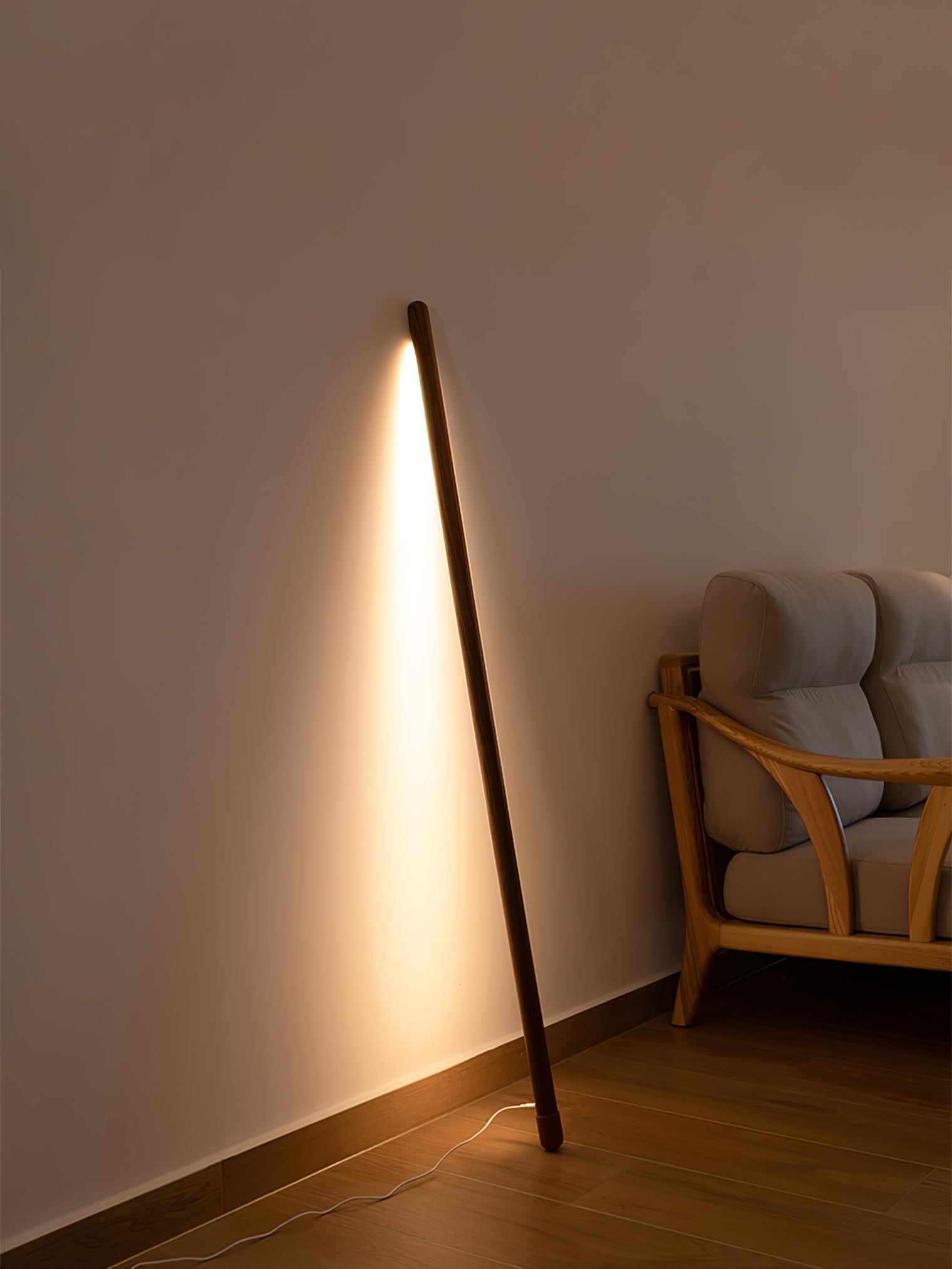 Echo Linear Modern Wood Floor Lamp-Neutral Decor