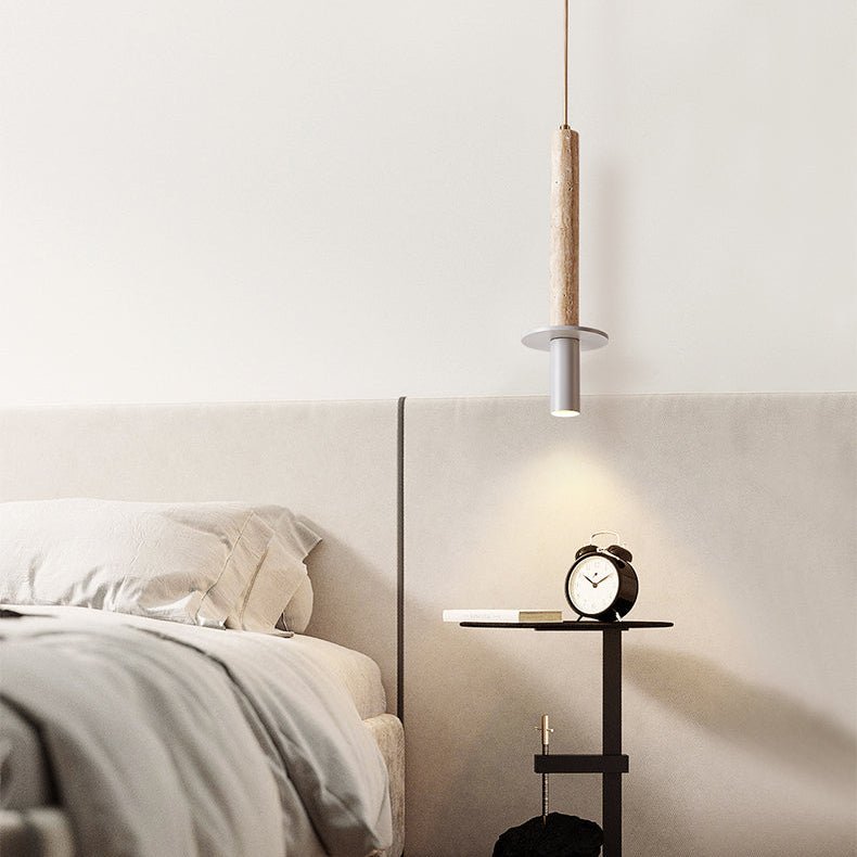 Wren Slim Yellow Travertine Pendant Lamp-Neutral Decor