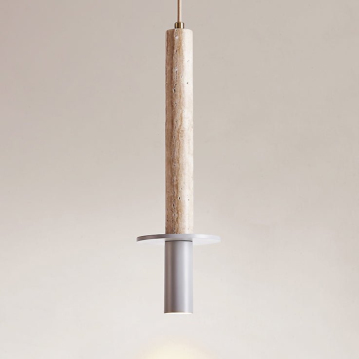Wren Slim Yellow Travertine Pendant Lamp-Neutral Decor