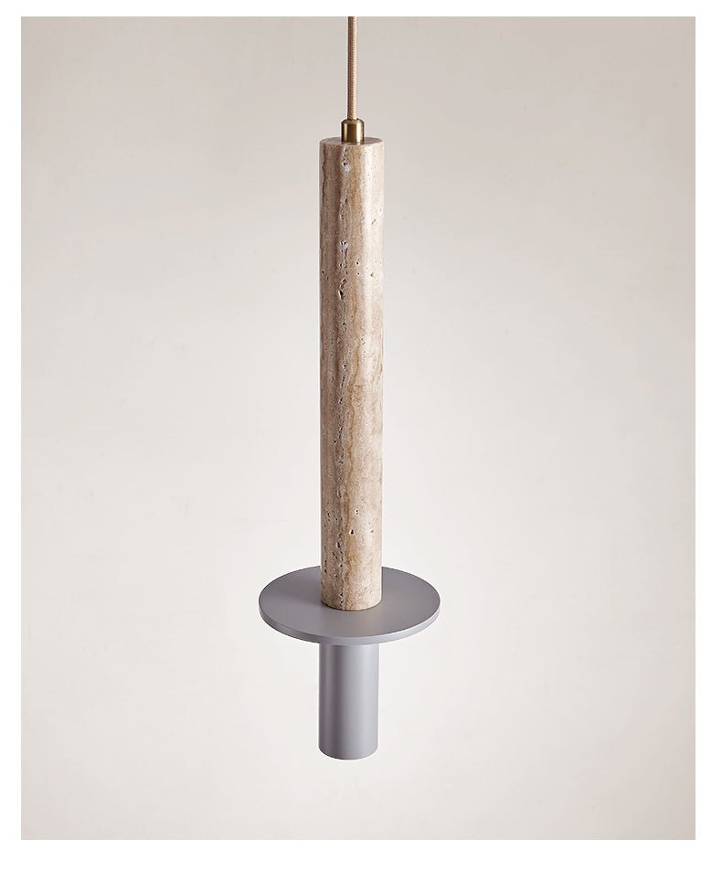 Wren Slim Yellow Travertine Pendant Lamp-Neutral Decor
