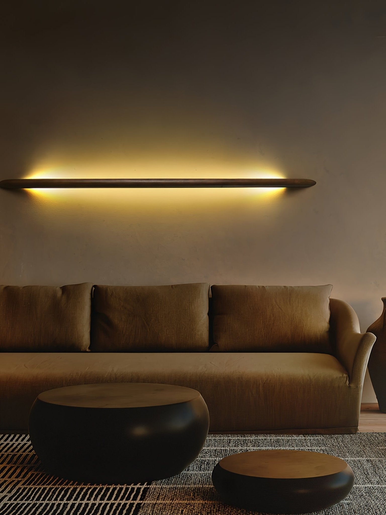 Evvinos Modern Minimalist Linear Wood Wall Light-Neutral Decor