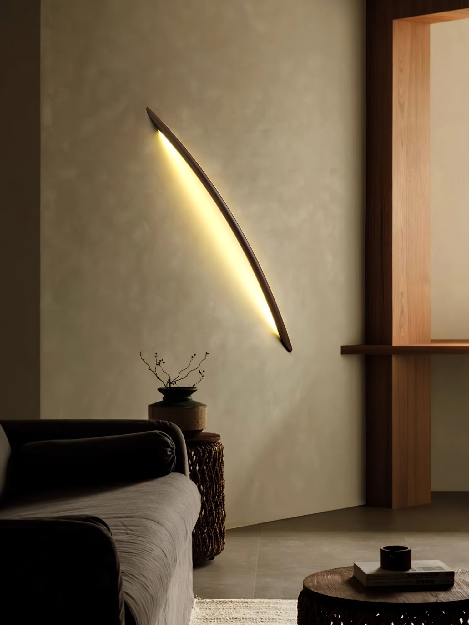 Evvinos Modern Minimalist Linear Wood Wall Light-Neutral Decor