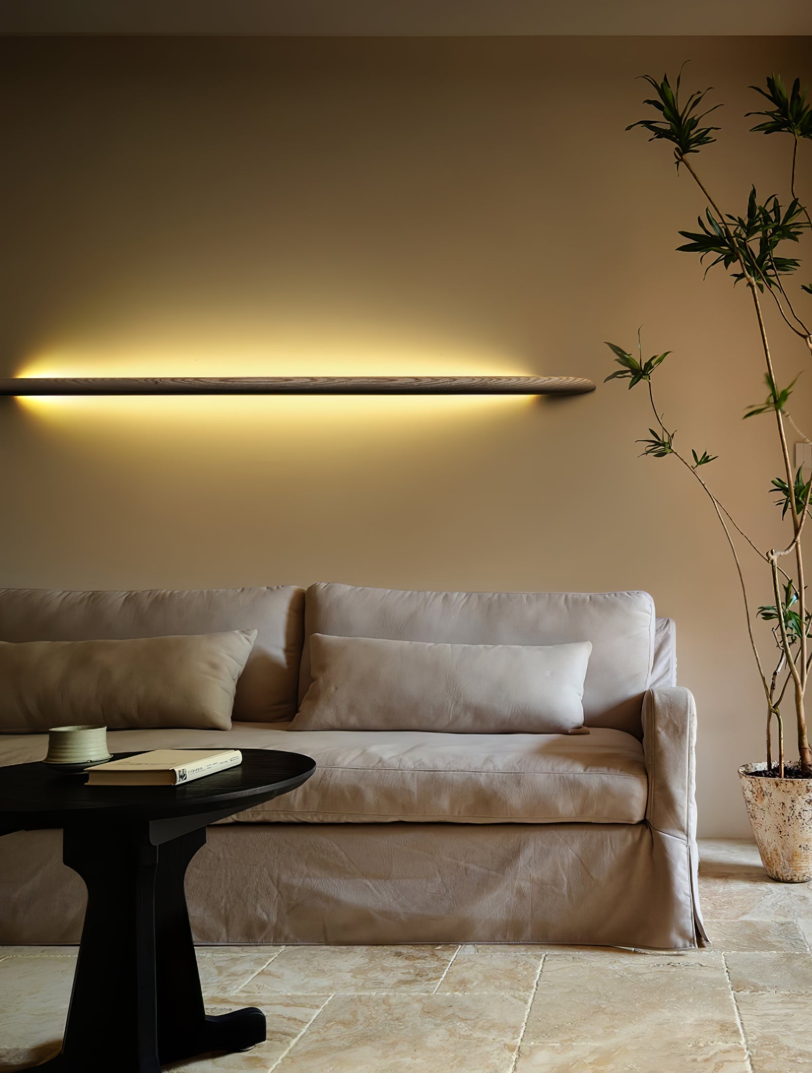 Evvinos Modern Minimalist Linear Wood Wall Light-Neutral Decor