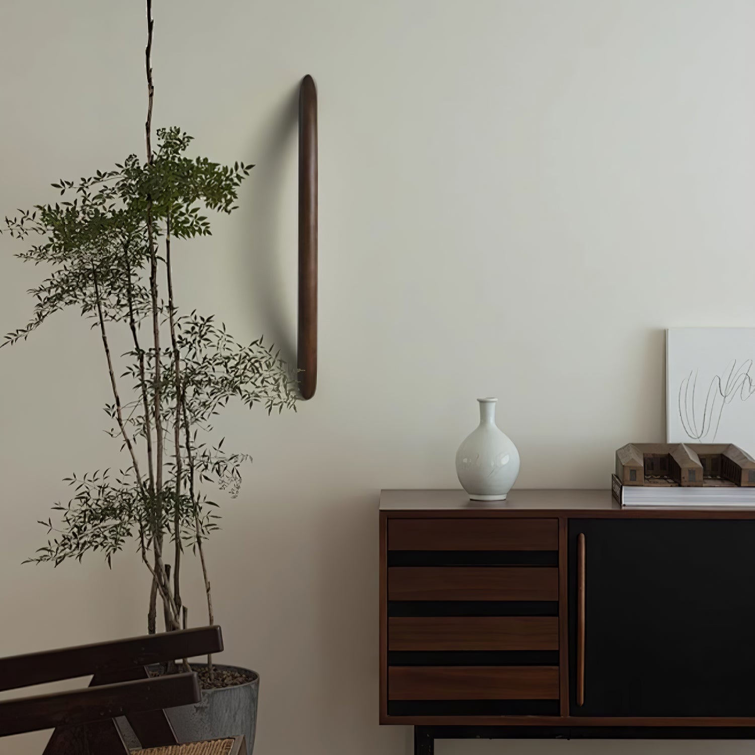Evvinos Modern Minimalist Linear Wood Wall Light-Neutral Decor