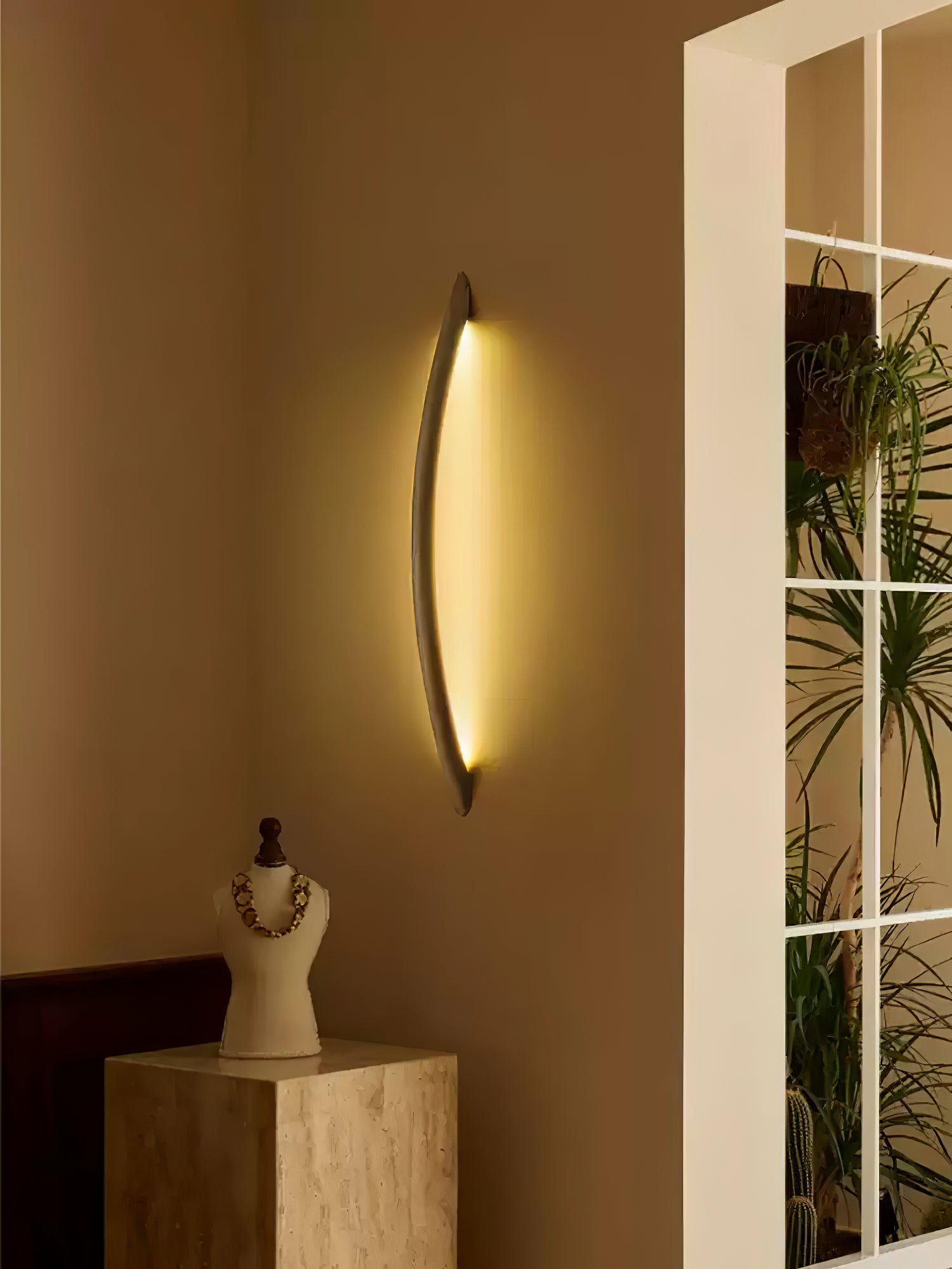 Evvinos Modern Minimalist Linear Wood Wall Light-Neutral Decor