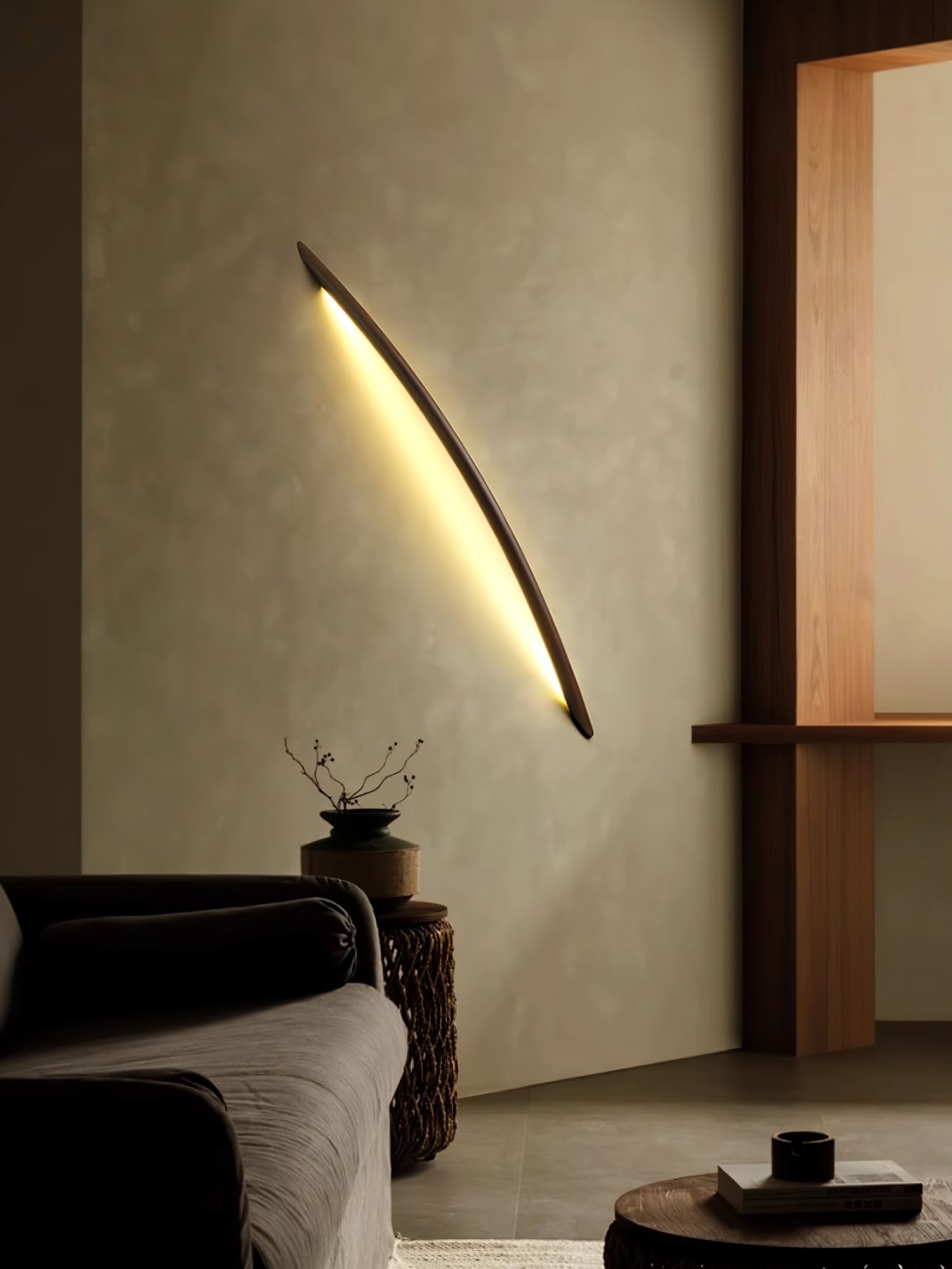 Evvinos Modern Minimalist Linear Wood Wall Light-Neutral Decor