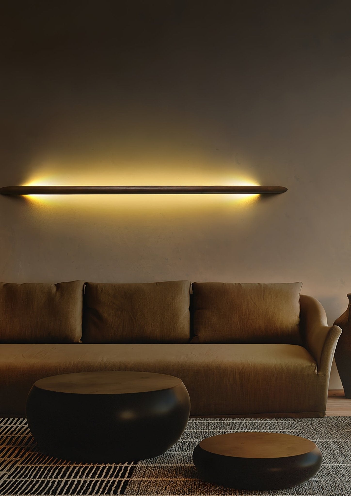 Evvinos Modern Minimalist Linear Wood Wall Light-Neutral Decor