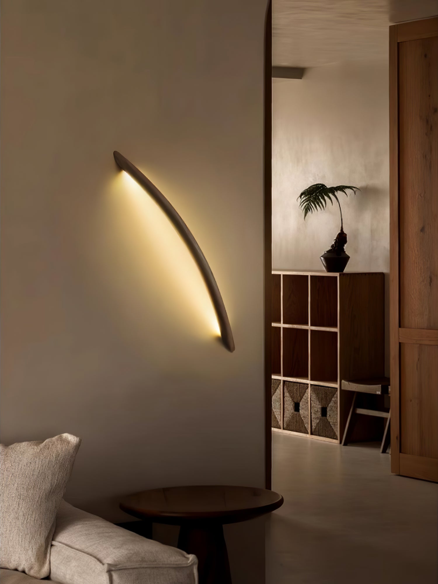 Evvinos Modern Minimalist Linear Wood Wall Light-Neutral Decor
