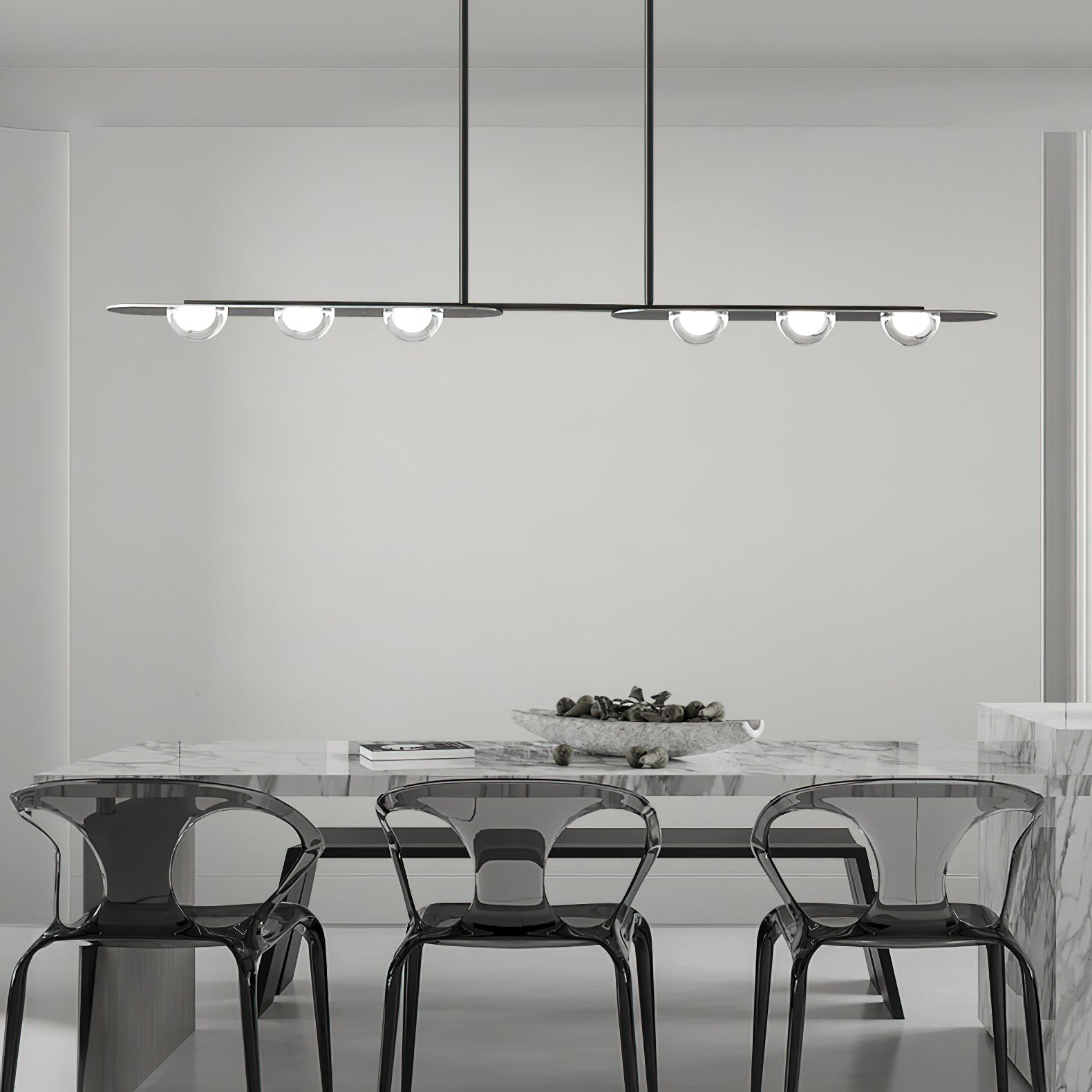 Aurora Pendant Lamp Linear Glass Minimalist-Neutral Decor