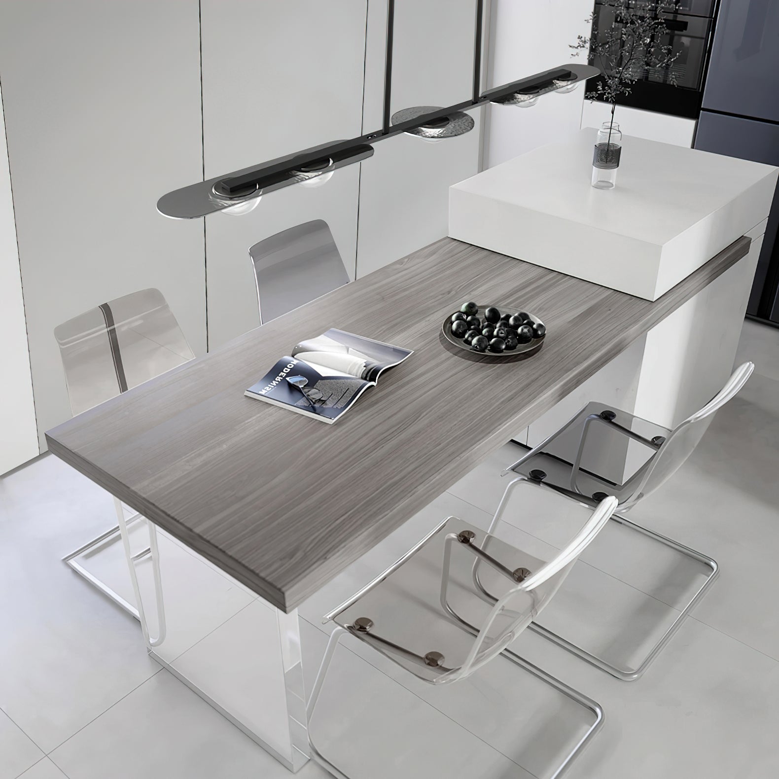 Aurora Pendant Lamp Linear Glass Minimalist-Neutral Decor