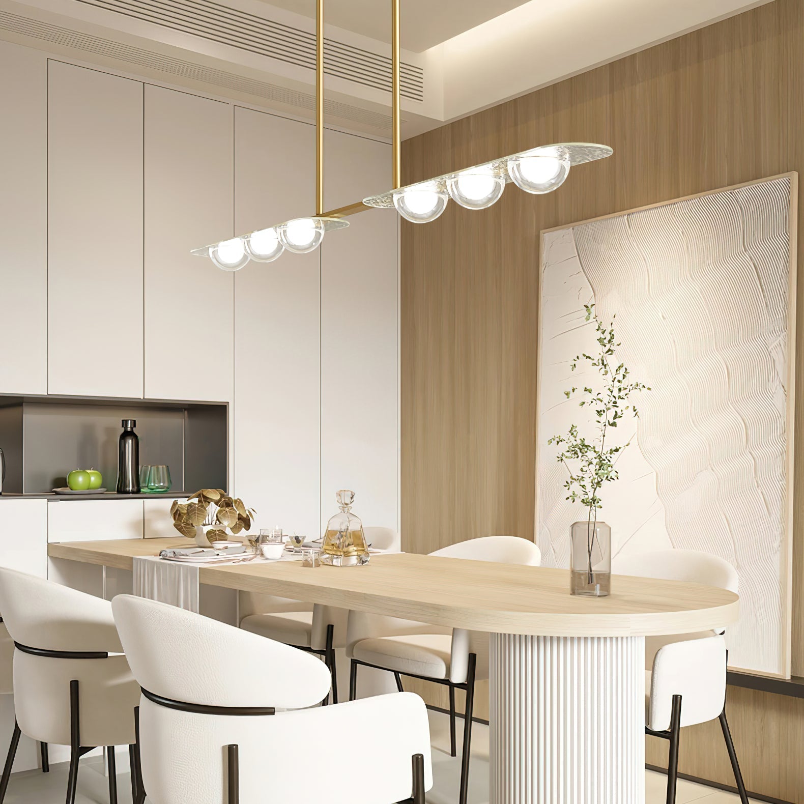 Aurora Pendant Lamp Linear Glass Minimalist-Neutral Decor