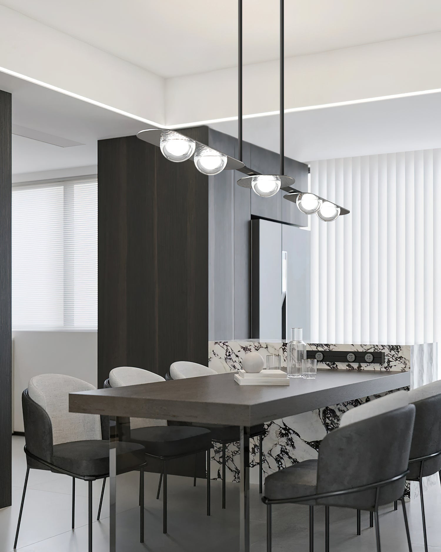 Aurora Pendant Lamp Linear Glass Minimalist-Neutral Decor