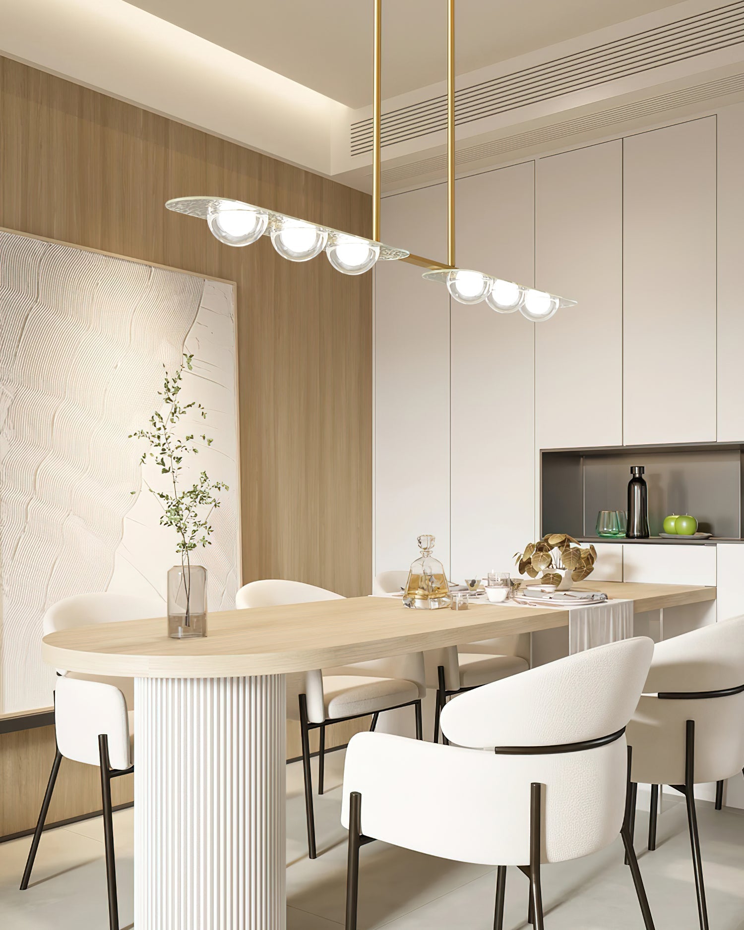 Aurora Pendant Lamp Linear Glass Minimalist-Neutral Decor