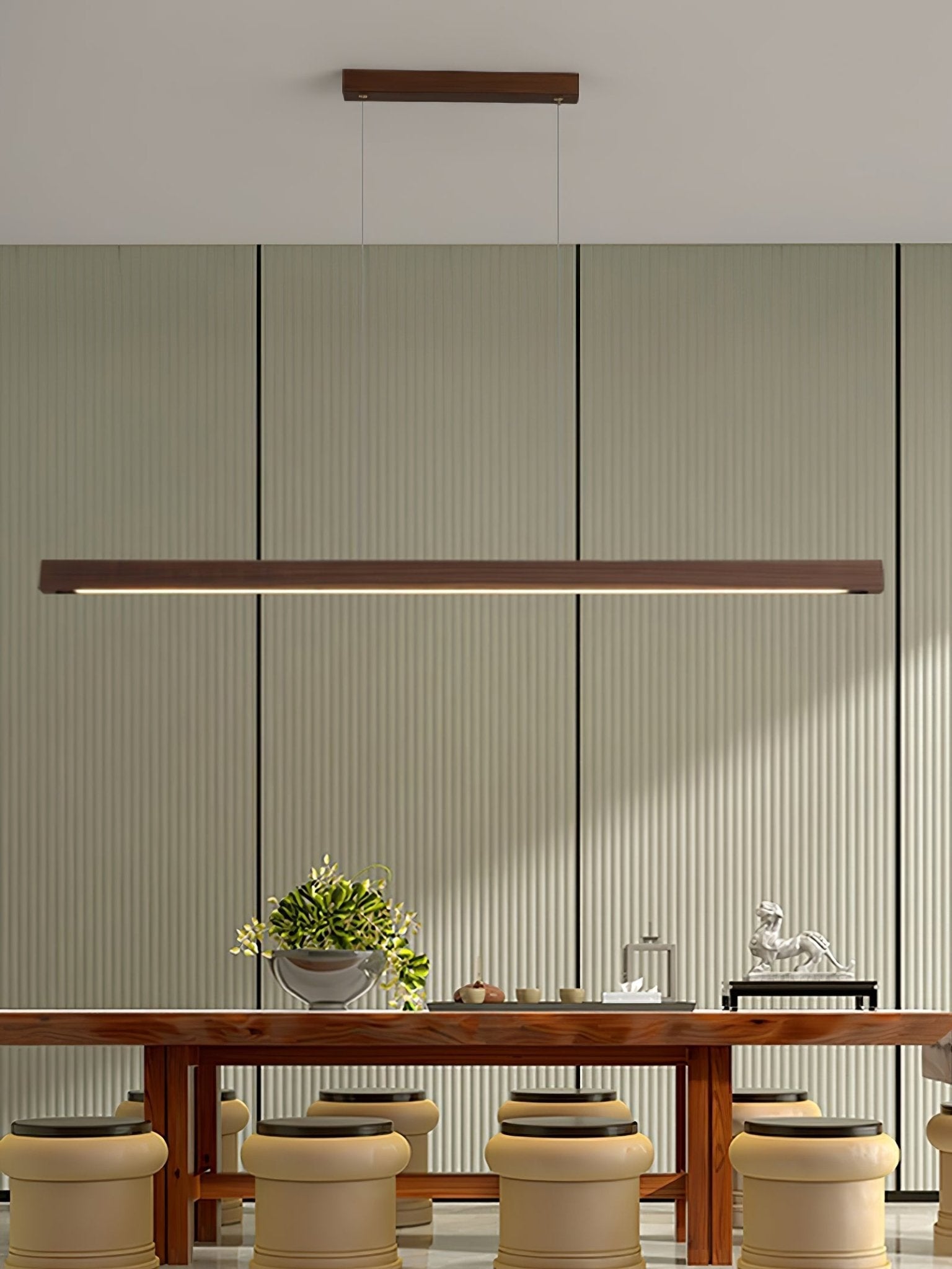 Elowen Linear Minimalist Wood Pendant Light-Neutral Decor