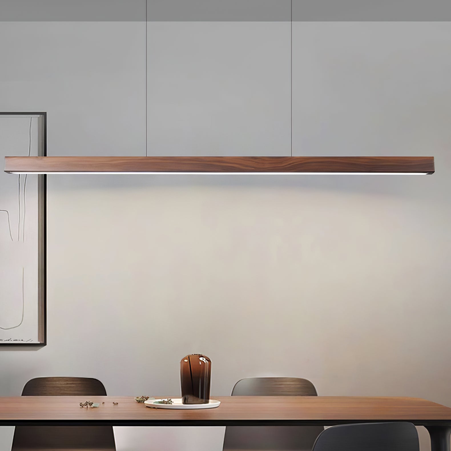Elowen Linear Minimalist Wood Pendant Light-Neutral Decor