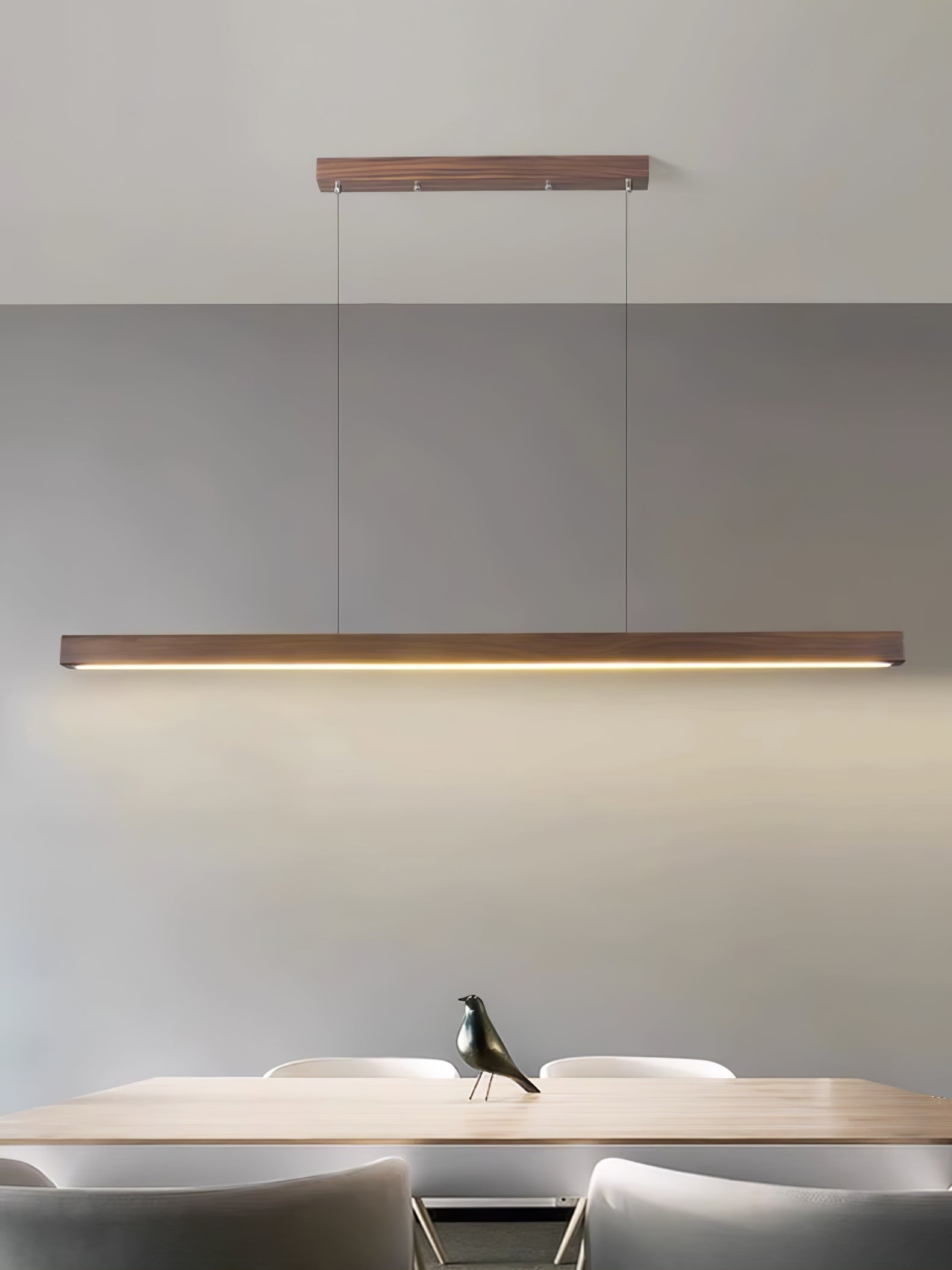 Elowen Linear Minimalist Wood Pendant Light-Neutral Decor