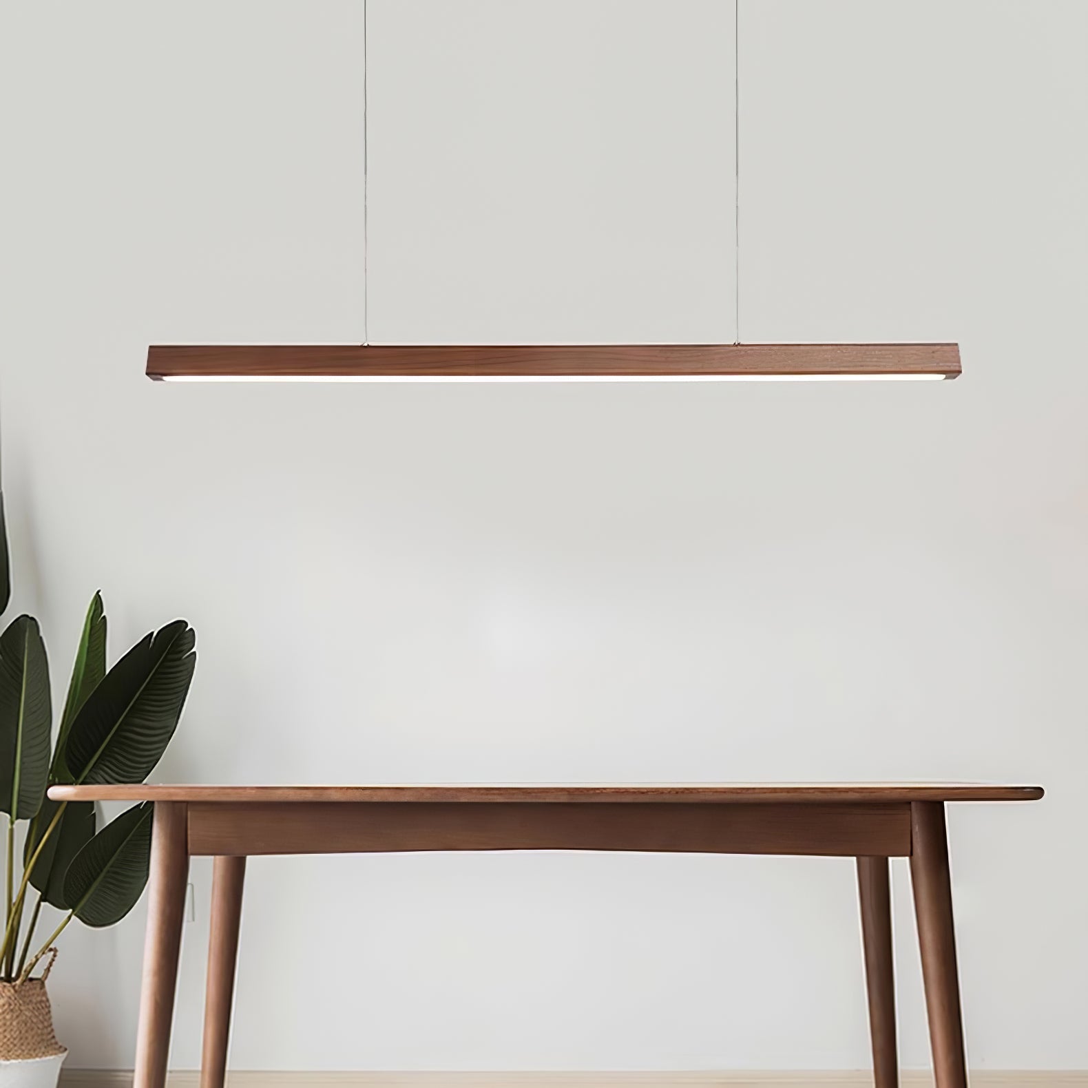 Elowen Linear Minimalist Wood Pendant Light-Neutral Decor