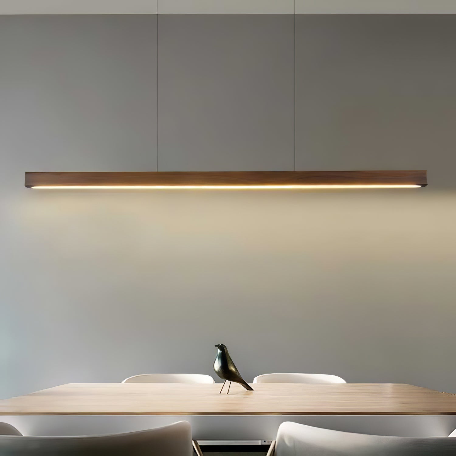 Elowen Linear Minimalist Wood Pendant Light-Neutral Decor